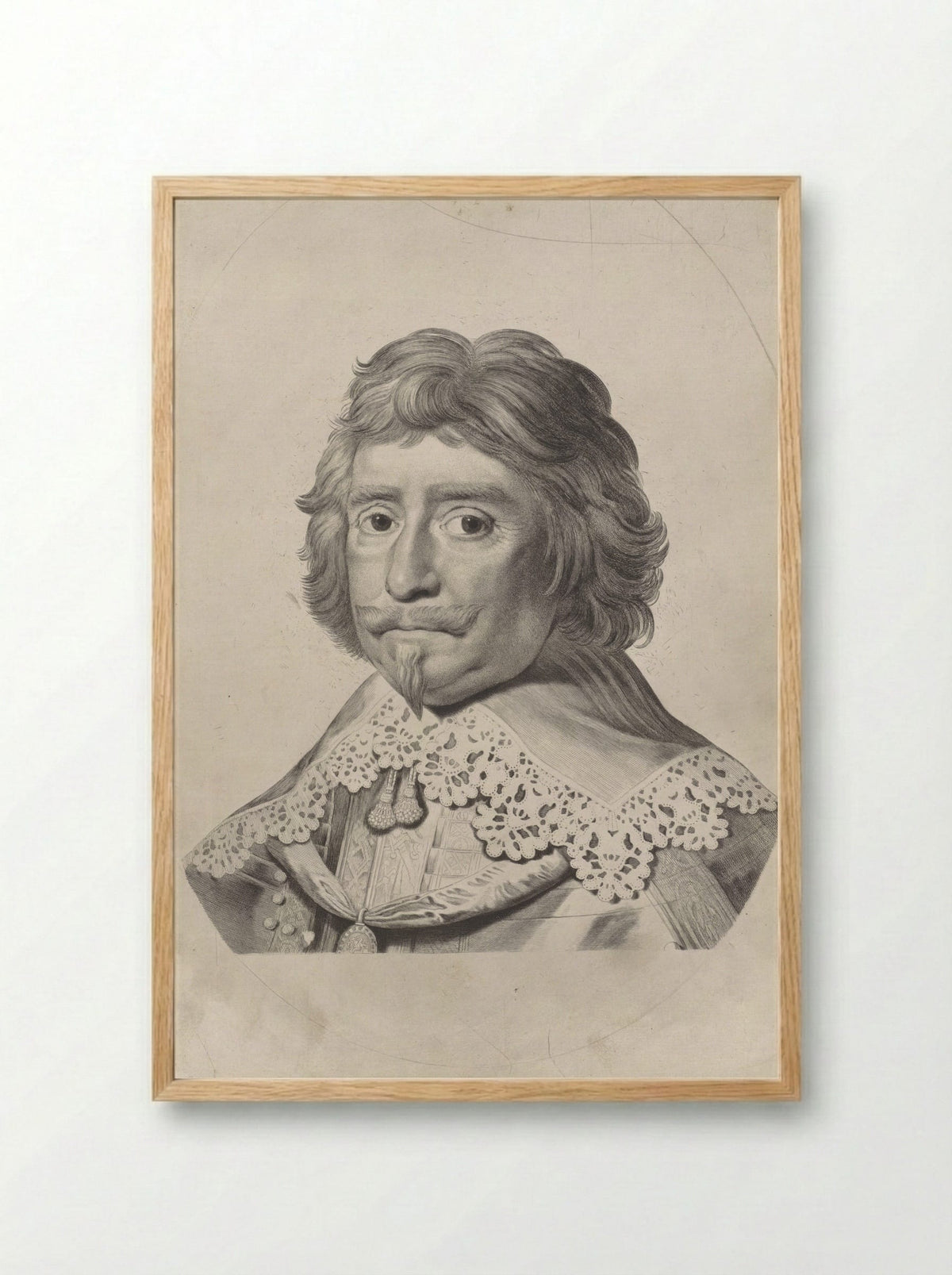 Portret van Frederik Hendrik, prins van Oranje-Nassau - Jonas Suyderhoef - Framed Print Wood