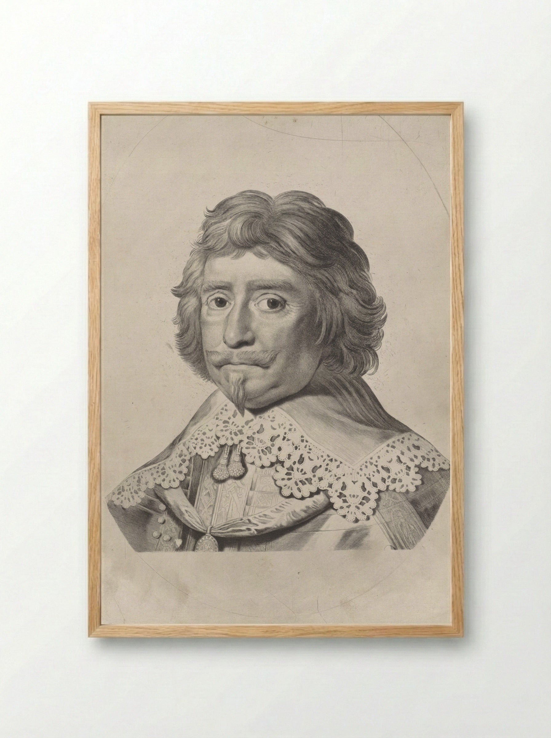 Portret van Frederik Hendrik, prins van Oranje-Nassau - Jonas Suyderhoef - Framed Print Wood