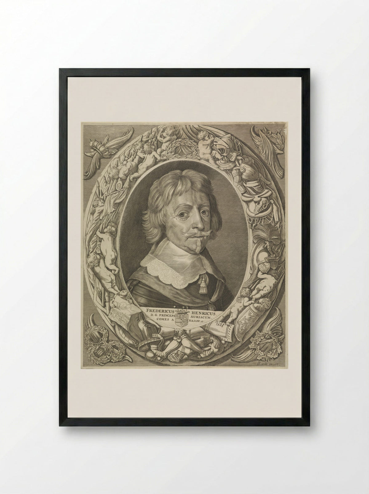 Portret van Frederik Hendrik, prins van Oranje - Jan Brouwer - Framed Print Black