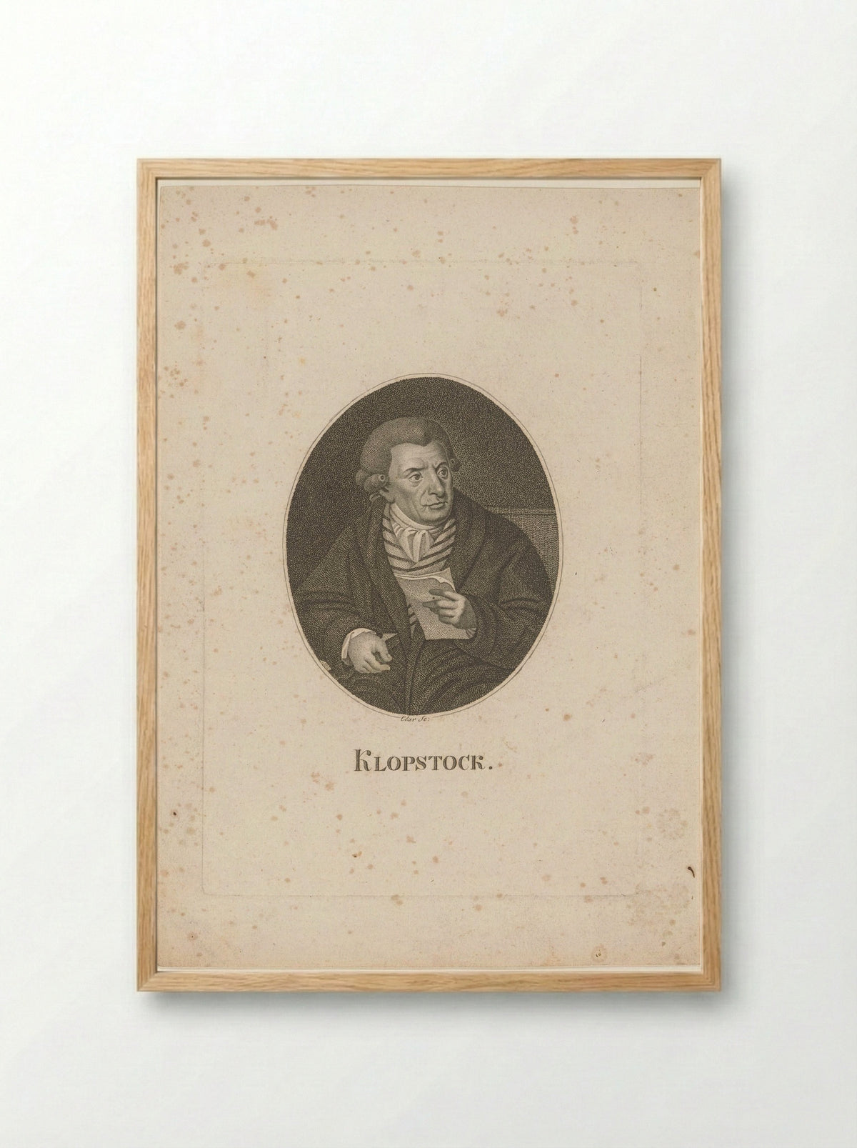 Portret van Friedrich Gottlieb Klopstock - Johann Friedrich August Clar - Framed Print Wood