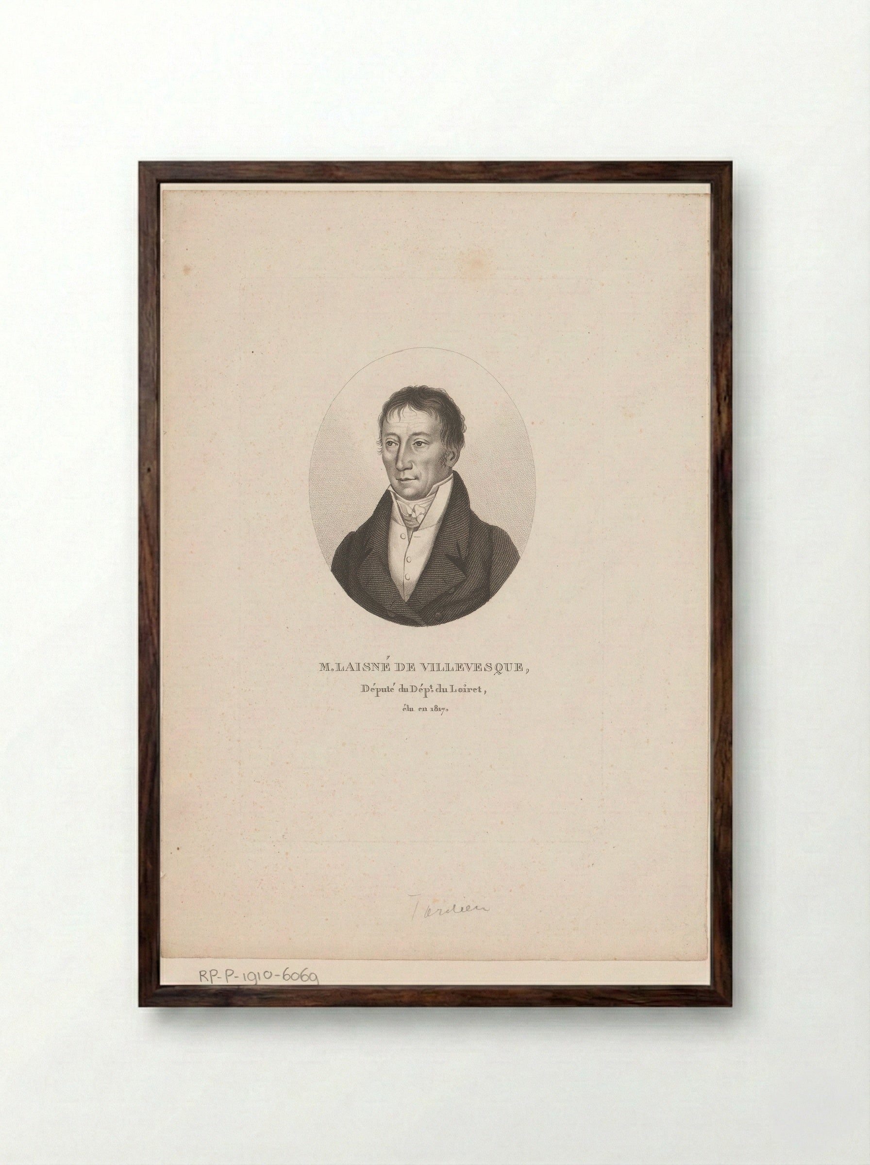 Portret van Gabriel-Jacques Laisné de Villévêque - Ambroise Tardieu - Framed Print Dark Wood