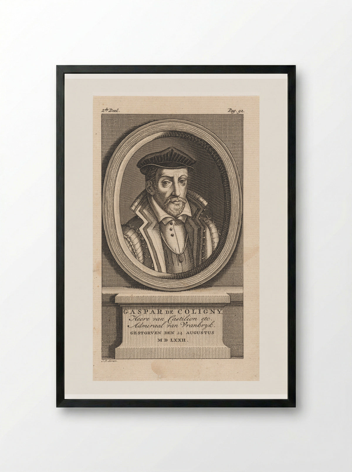Portret van Gaspard de Coligny - Jan Punt - Framed Print Black