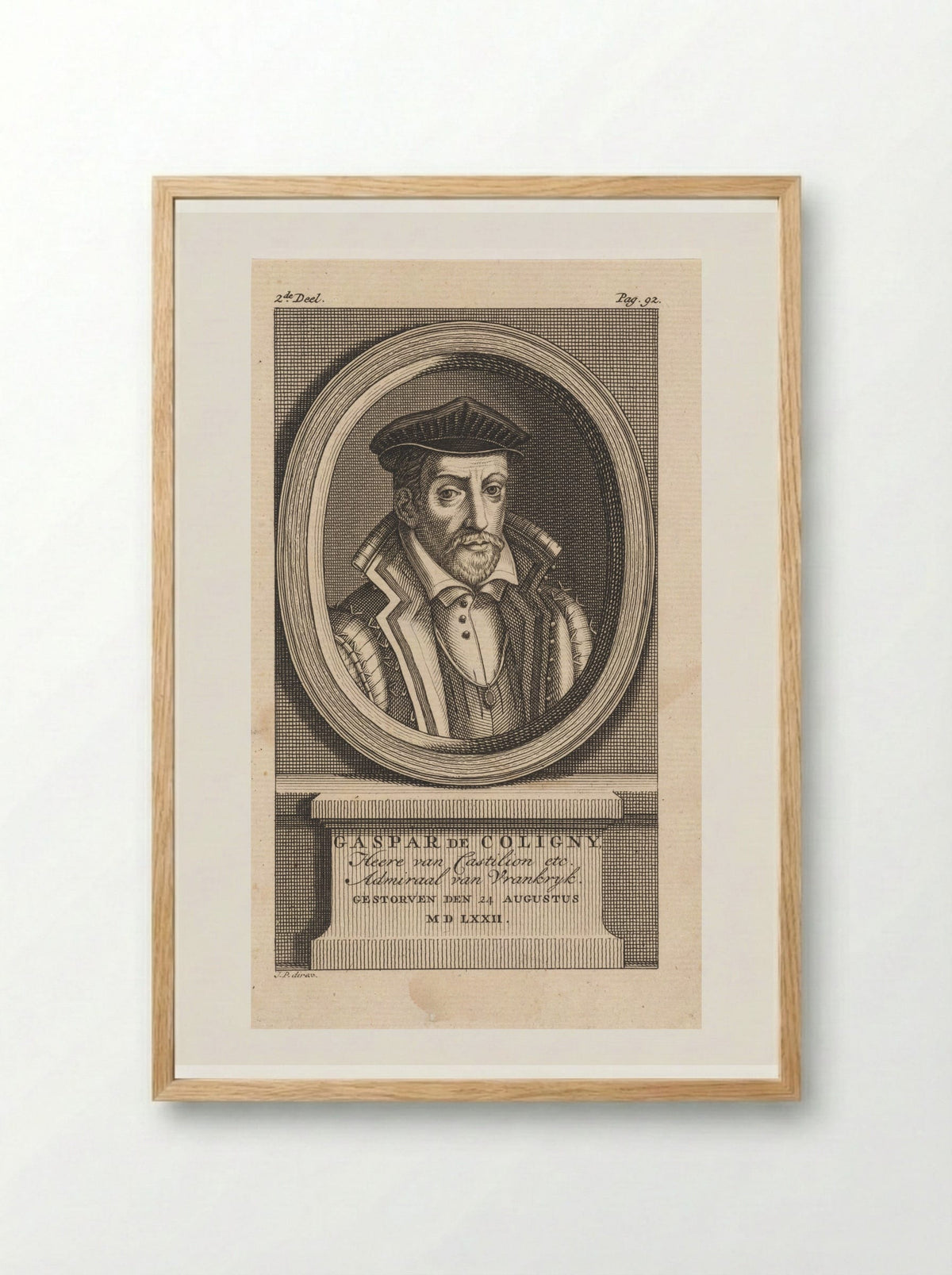 Portret van Gaspard de Coligny - Jan Punt - Framed Print Wood