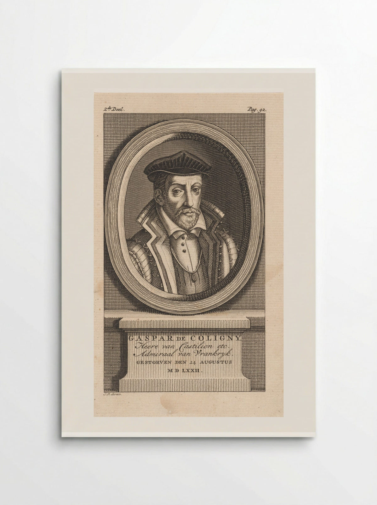 Portret van Gaspard de Coligny - Jan Punt - Poster