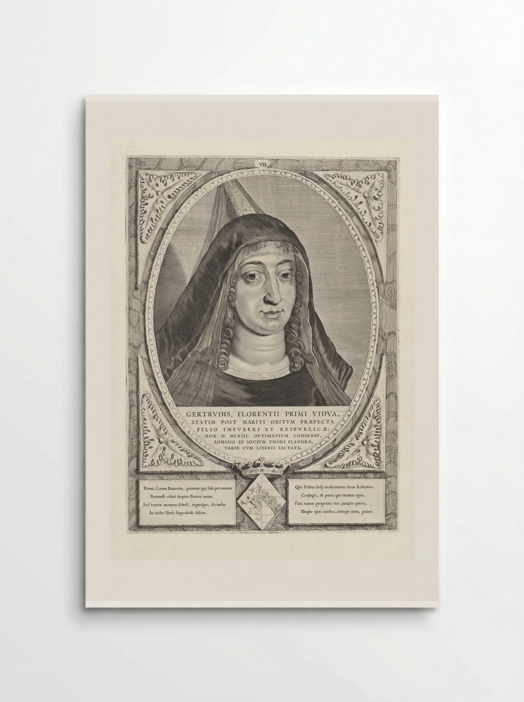 Portret van Geertruida van Saksen - Cornelis Visscher (II) - Poster