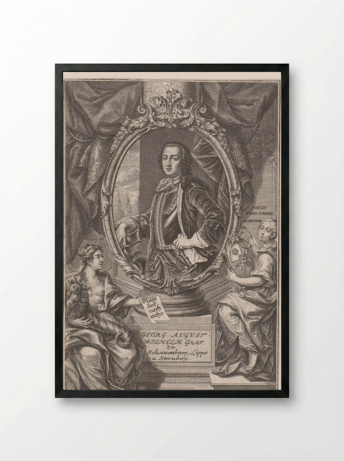 Portret van Georg August Wilhelm, Erbgraf zu Schaumburg-Lippe - Martin Tyroff - Framed Print Black