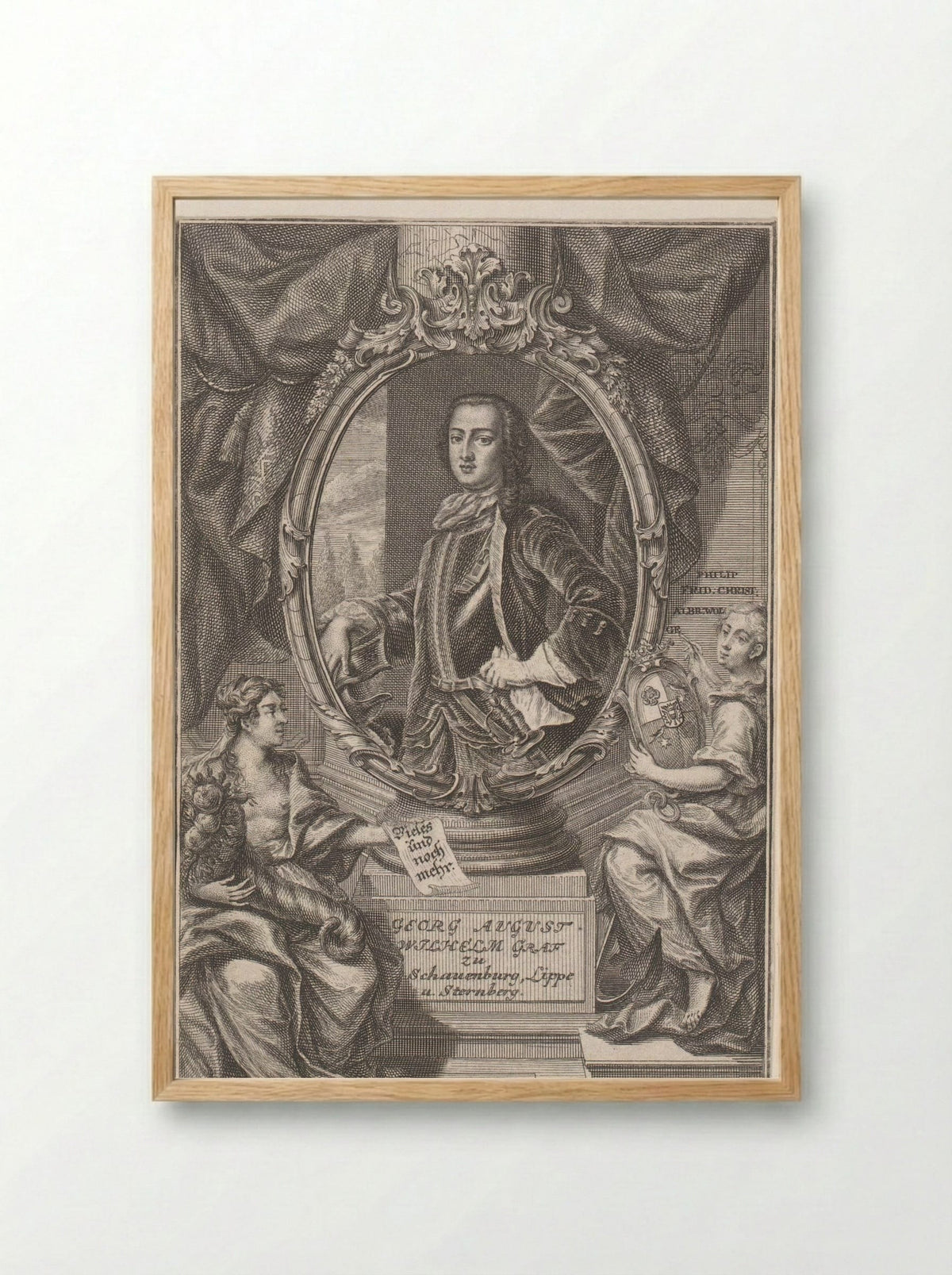 Portret van Georg August Wilhelm, Erbgraf zu Schaumburg-Lippe - Martin Tyroff - Framed Print Wood
