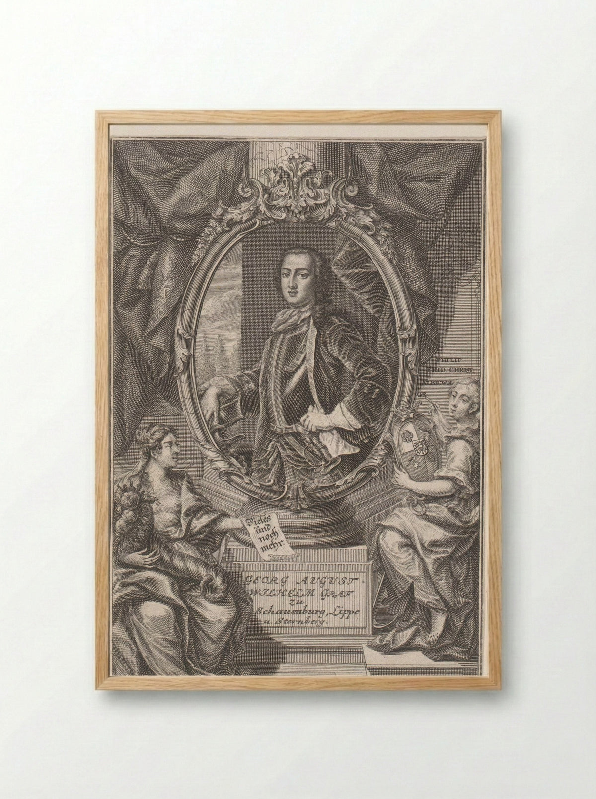 Portret van Georg August Wilhelm, Erbgraf zu Schaumburg-Lippe - Martin Tyroff - Framed Print Wood