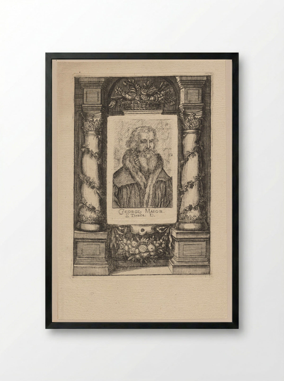 Portret van Georg Major - Nicolaus Häublin - Framed Print Black