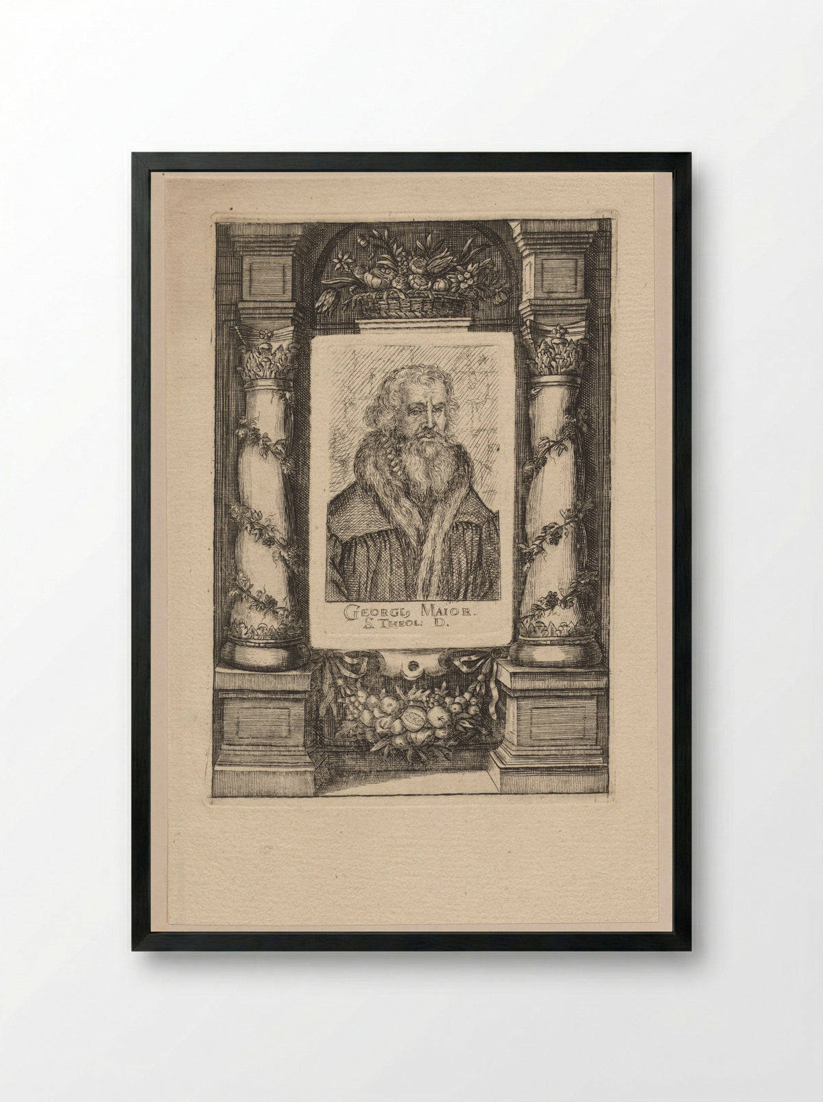 Portret van Georg Major - Nicolaus Häublin - Framed Print Black