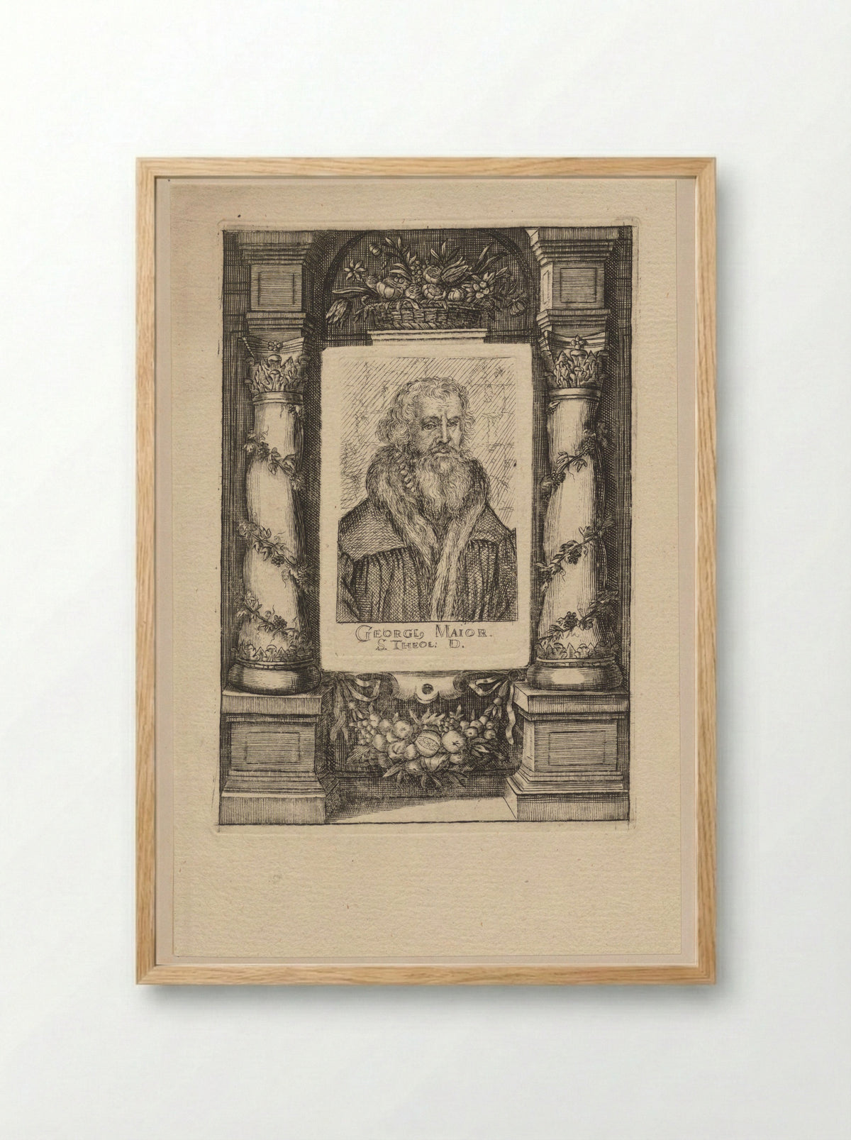 Portret van Georg Major - Nicolaus Häublin - Framed Print Wood