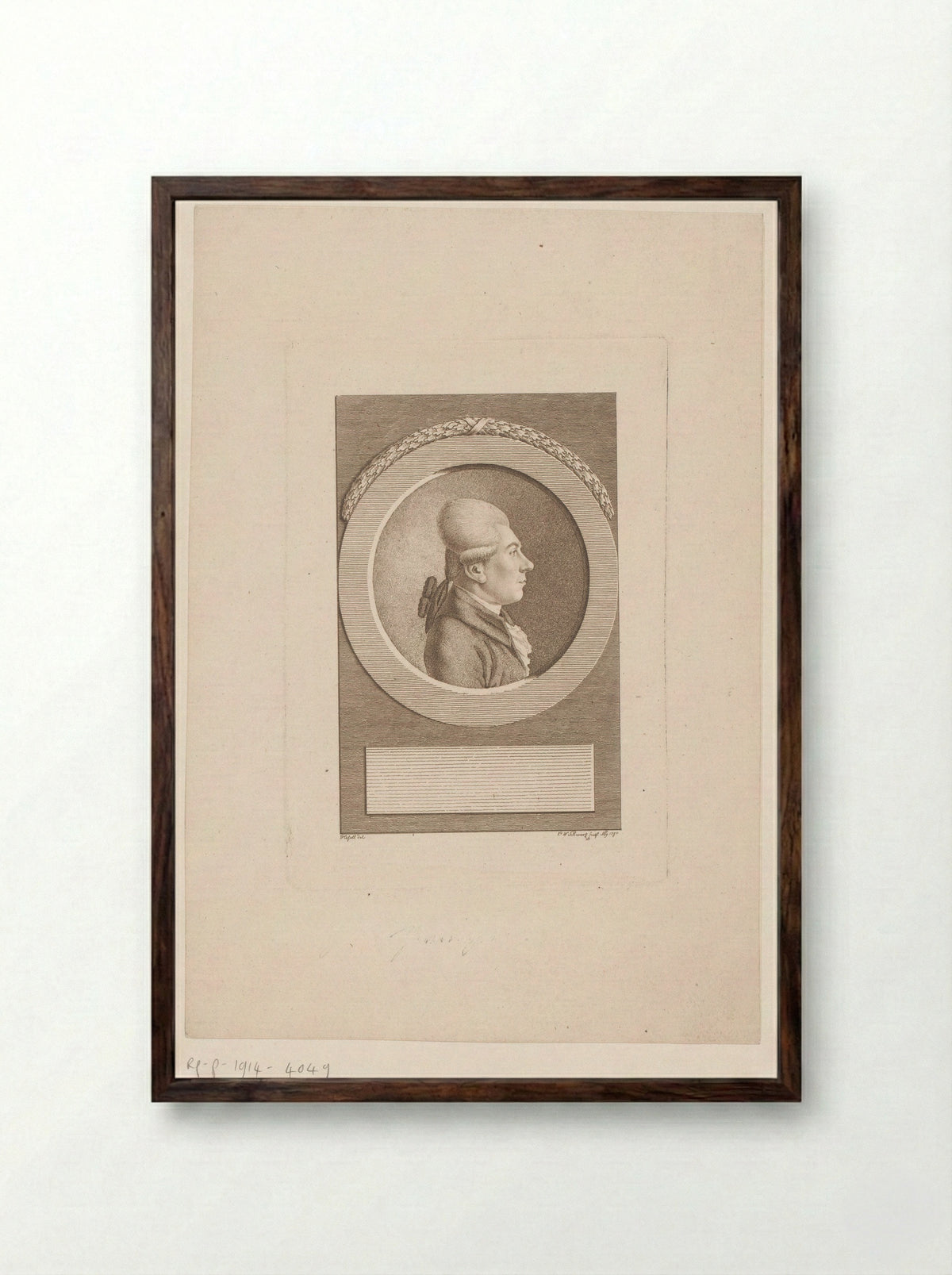 Portret van Georg Wolfgang Franz Panzer - Paul Wolfgang Schwarz - Framed Print Dark Wood