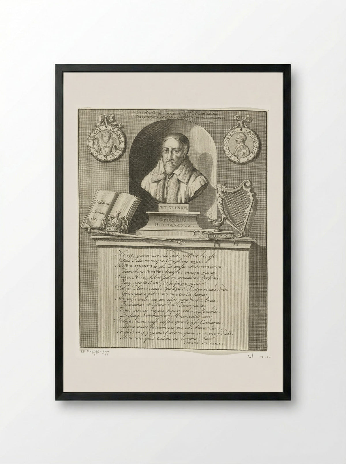 Portret van George Buchanan - Reynier Blokhuysen - Framed Print Black
