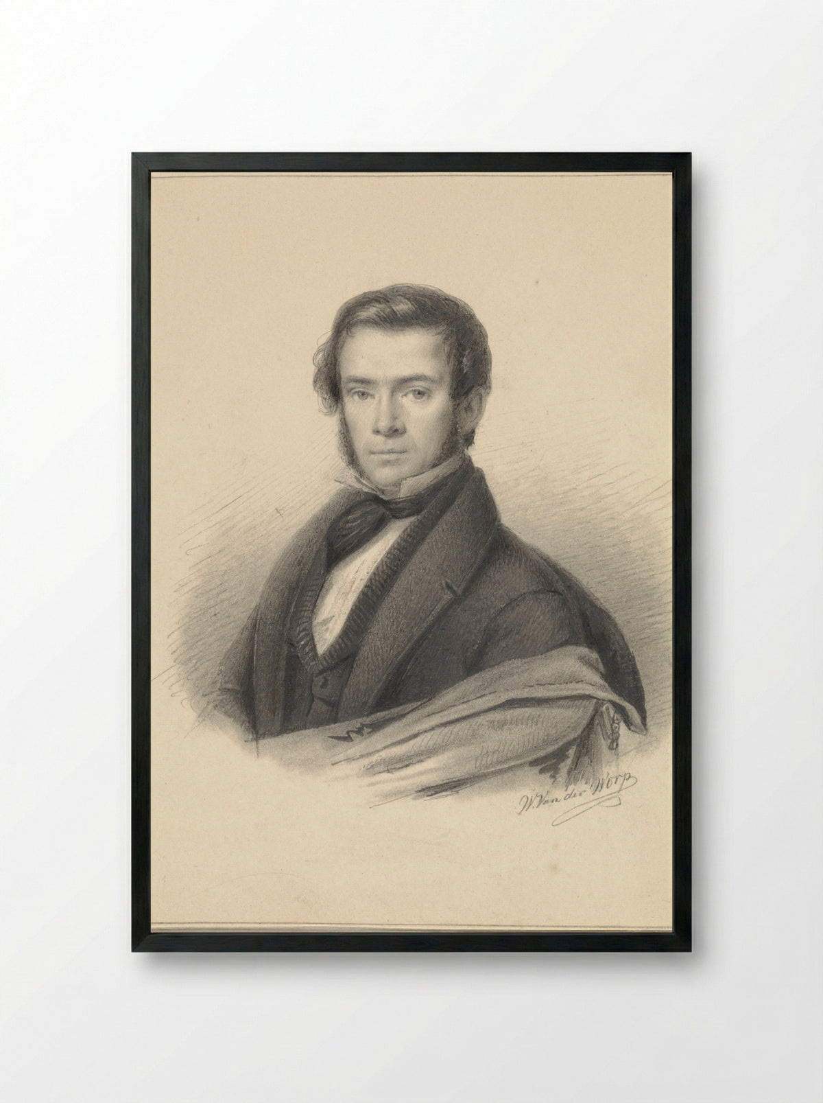 Portret van George Gillis Haanen - Willem van der Worp - Framed Print Black