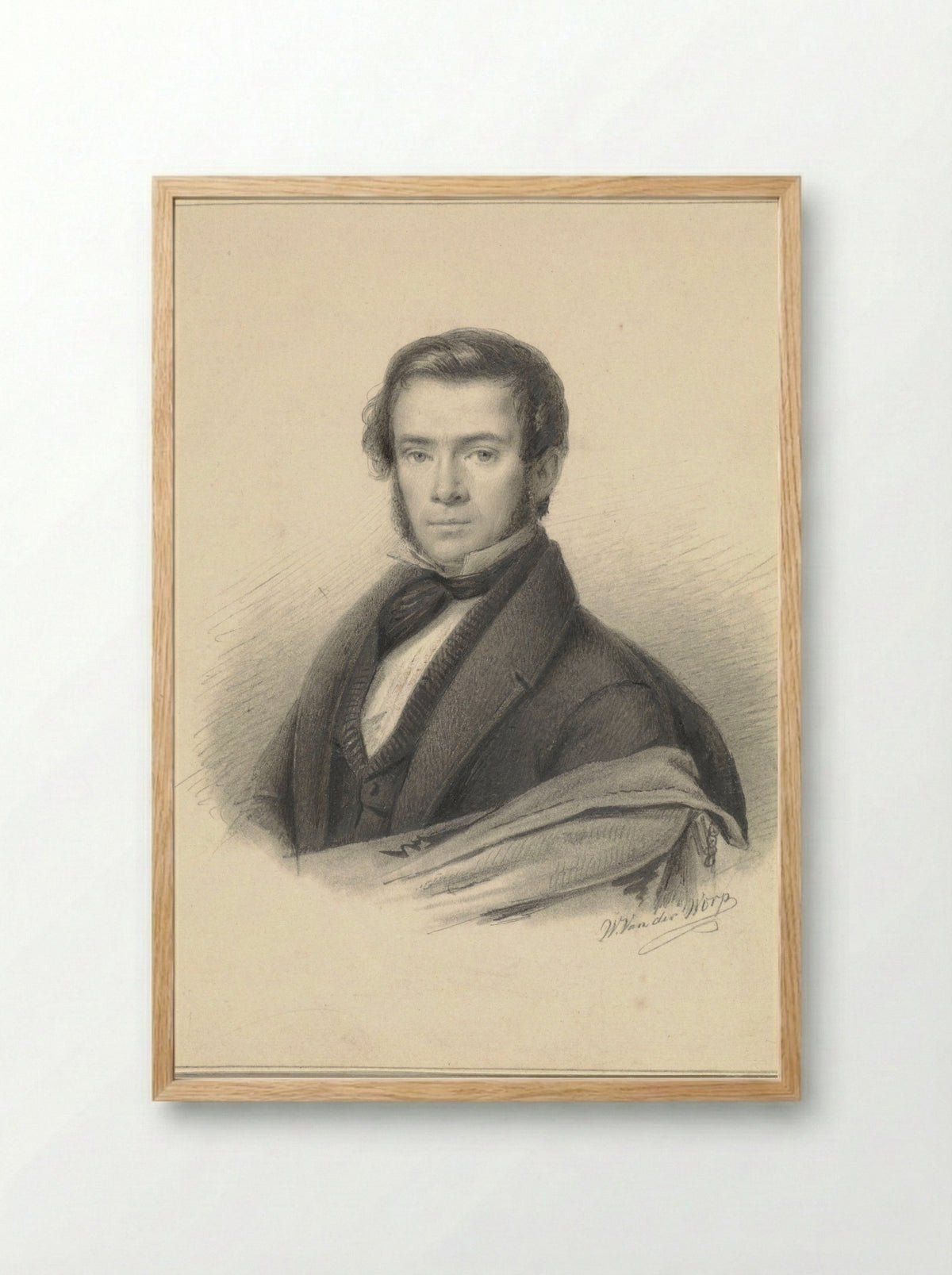 Portret van George Gillis Haanen - Willem van der Worp - Framed Print Wood