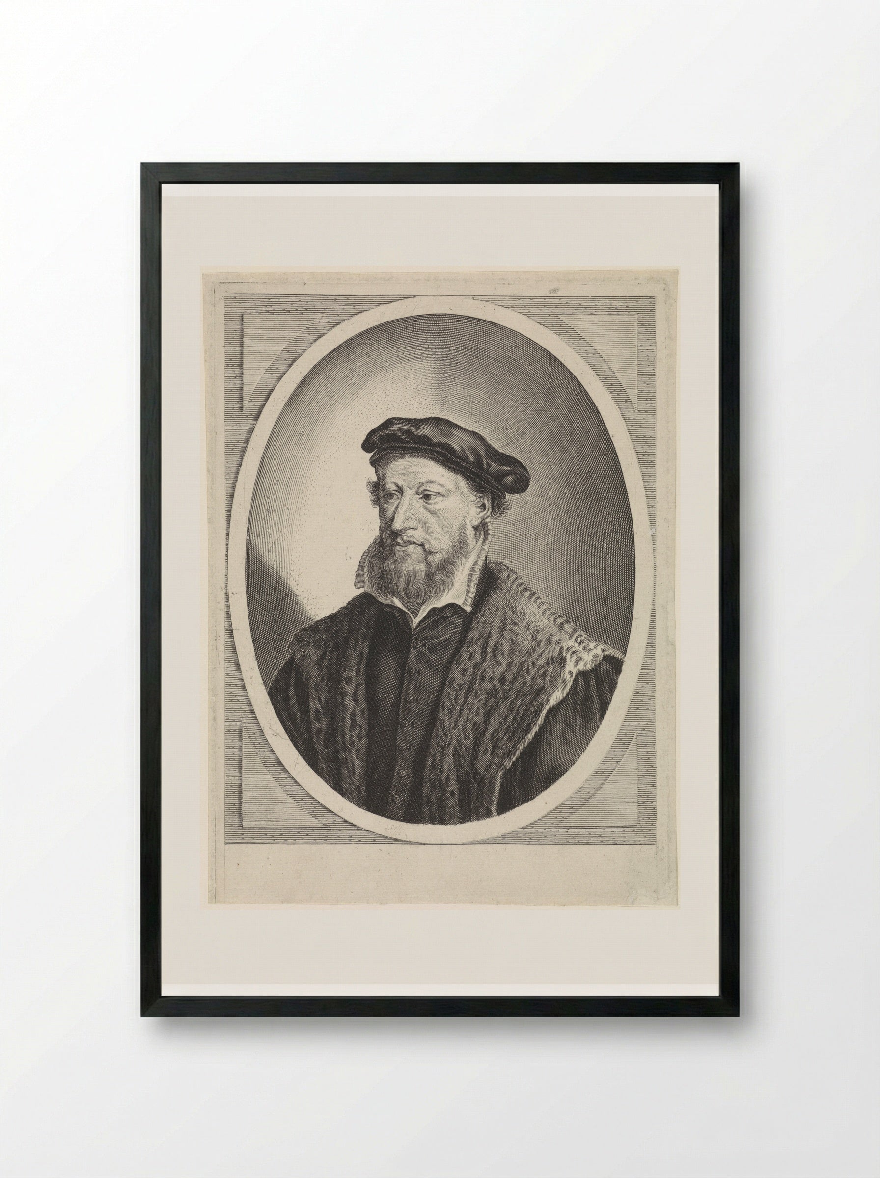 Portret van Gerardus Amelisz. van Hoogeveen - Theodor Matham - Framed Print Black