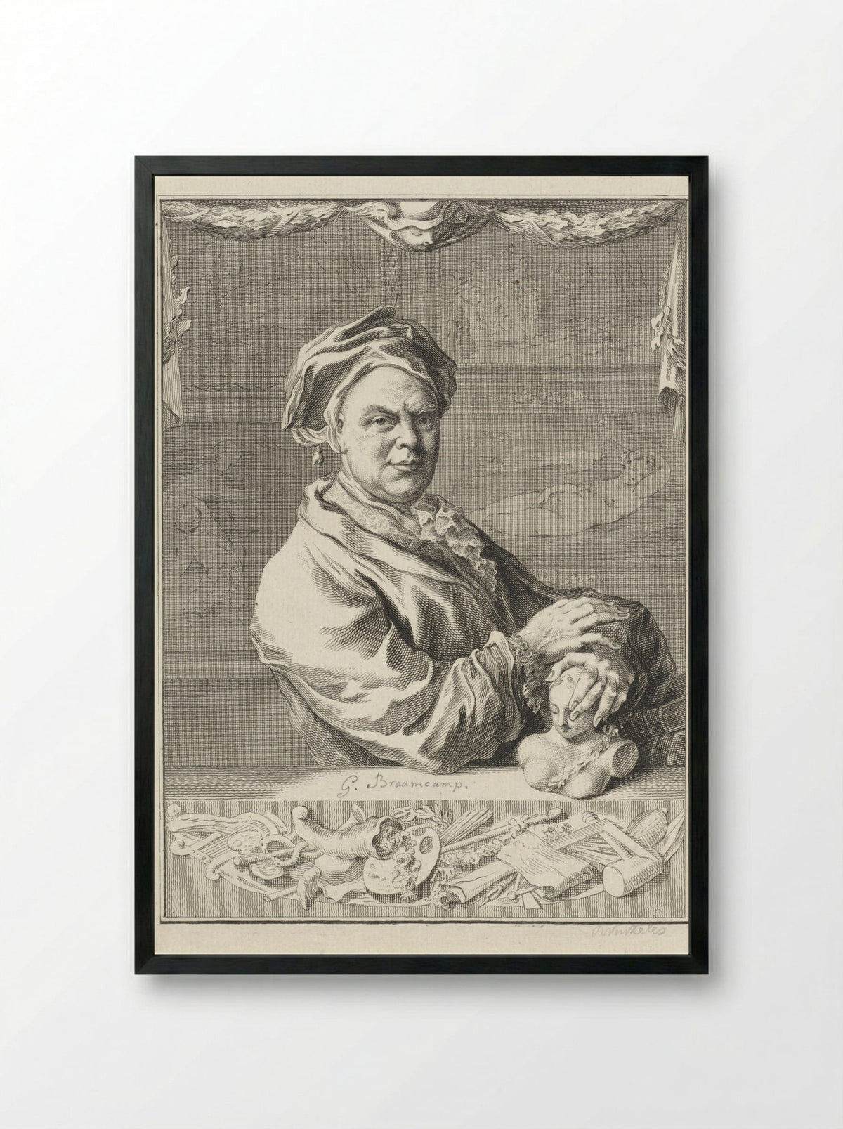 Portret van Gerrit Braamcamp - Reinier Vinkeles (I) - Framed Print Black