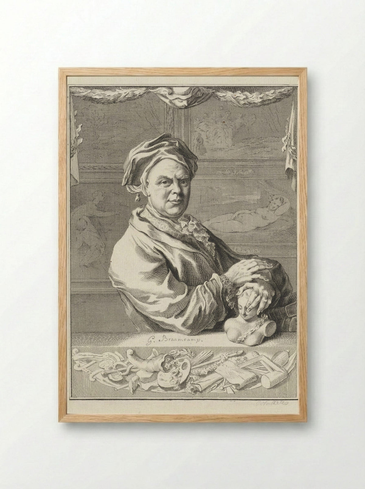 Portret van Gerrit Braamcamp - Reinier Vinkeles (I) - Framed Print Wood