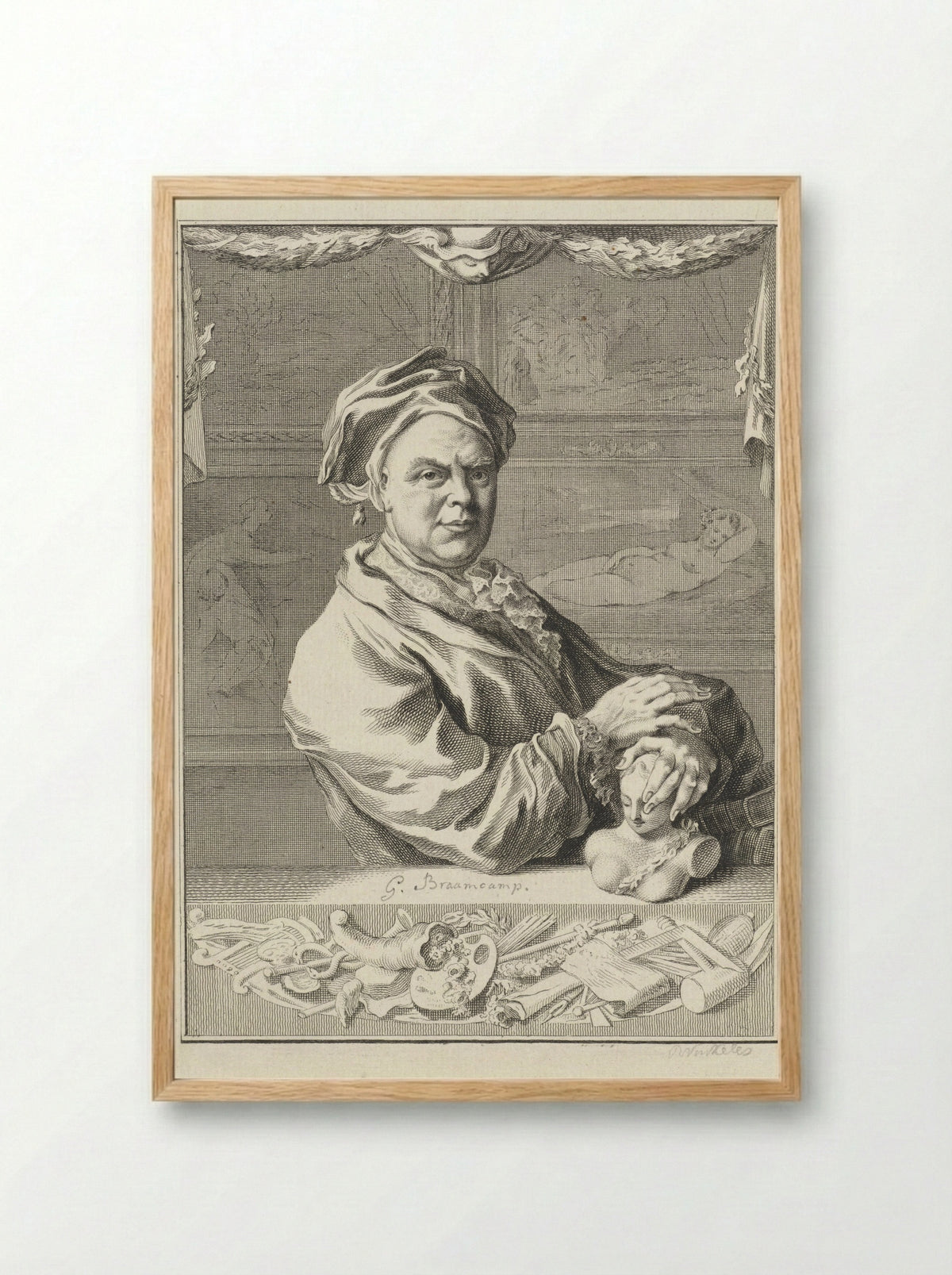 Portret van Gerrit Braamcamp - Reinier Vinkeles (I) - Framed Print Wood