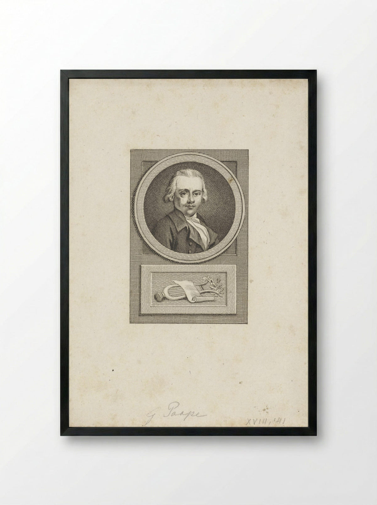 Portret van Gerrit Paape - Reinier Vinkeles (I) - Framed Print Black