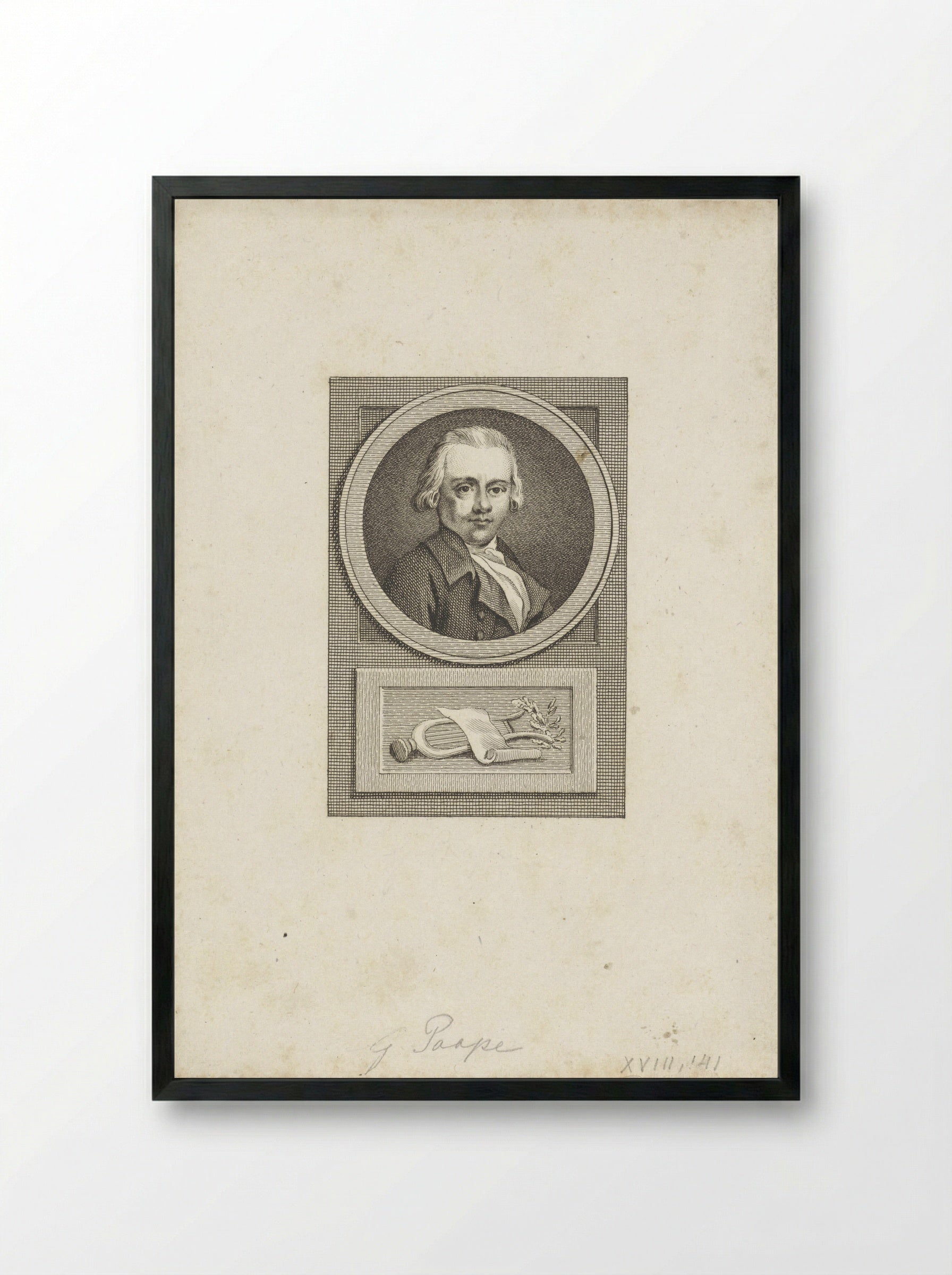 Portret van Gerrit Paape - Reinier Vinkeles (I) - Framed Print Black