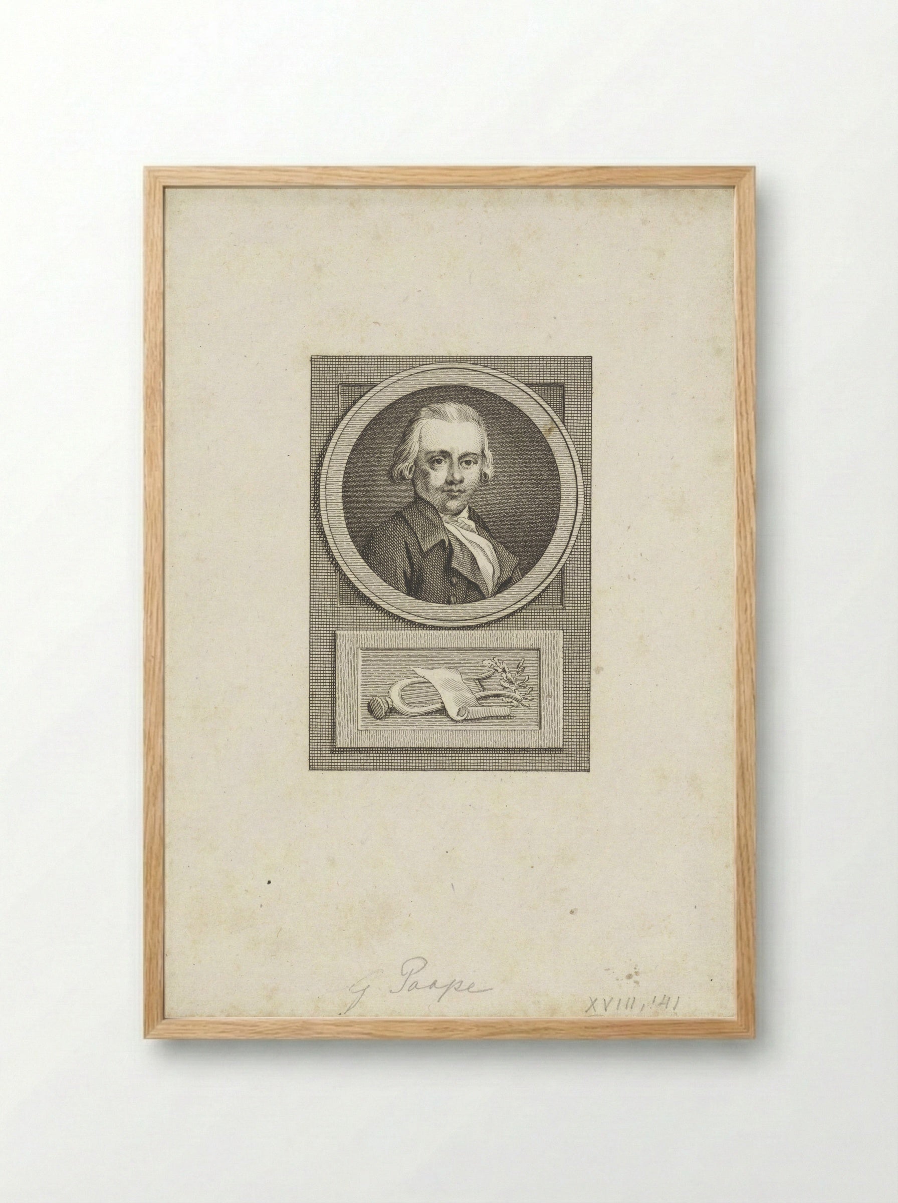 Portret van Gerrit Paape - Reinier Vinkeles (I) - Framed Print Wood