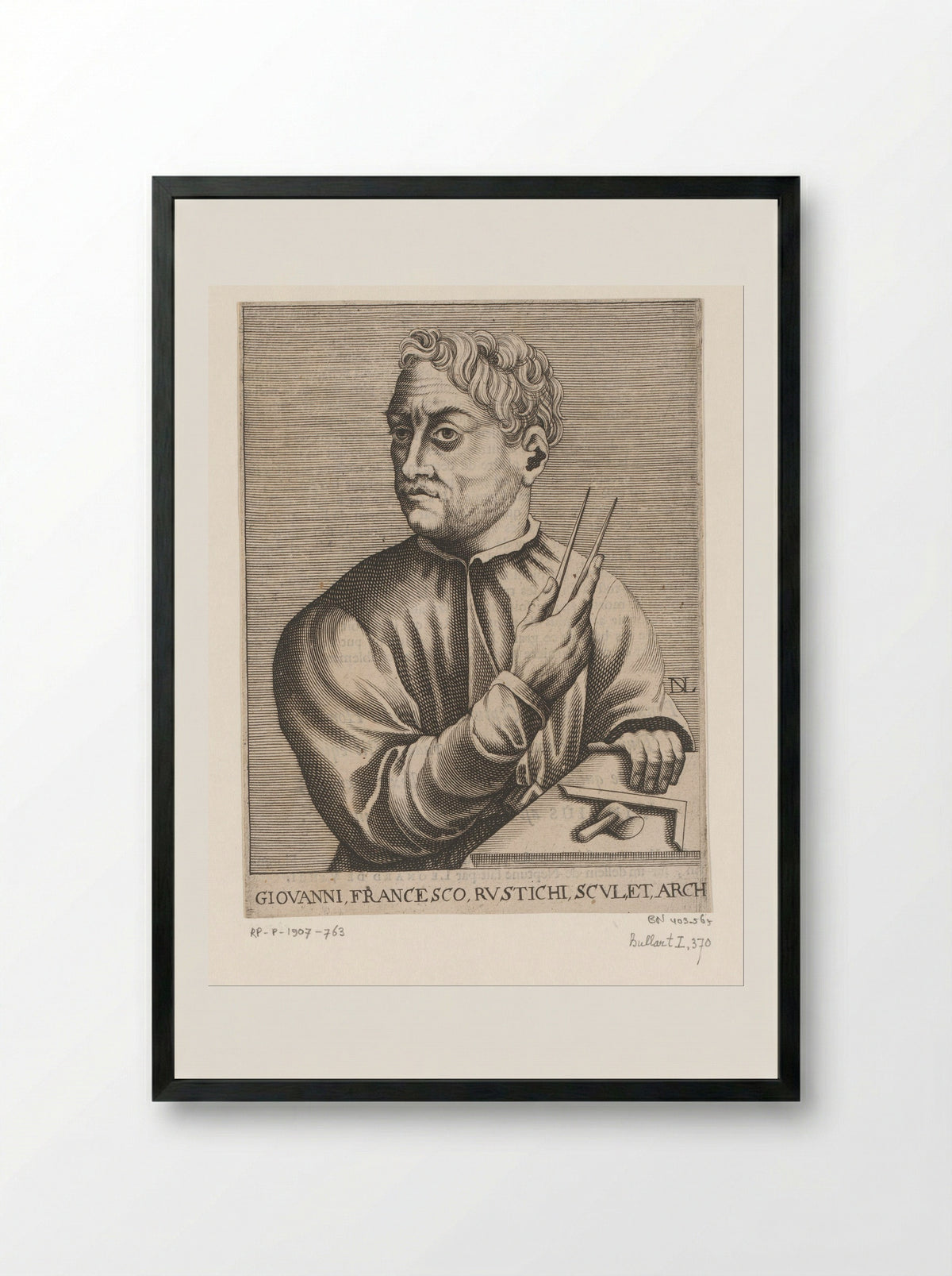 Portret van Gianfrancesco Rustici - François Foppens - Framed Print Black