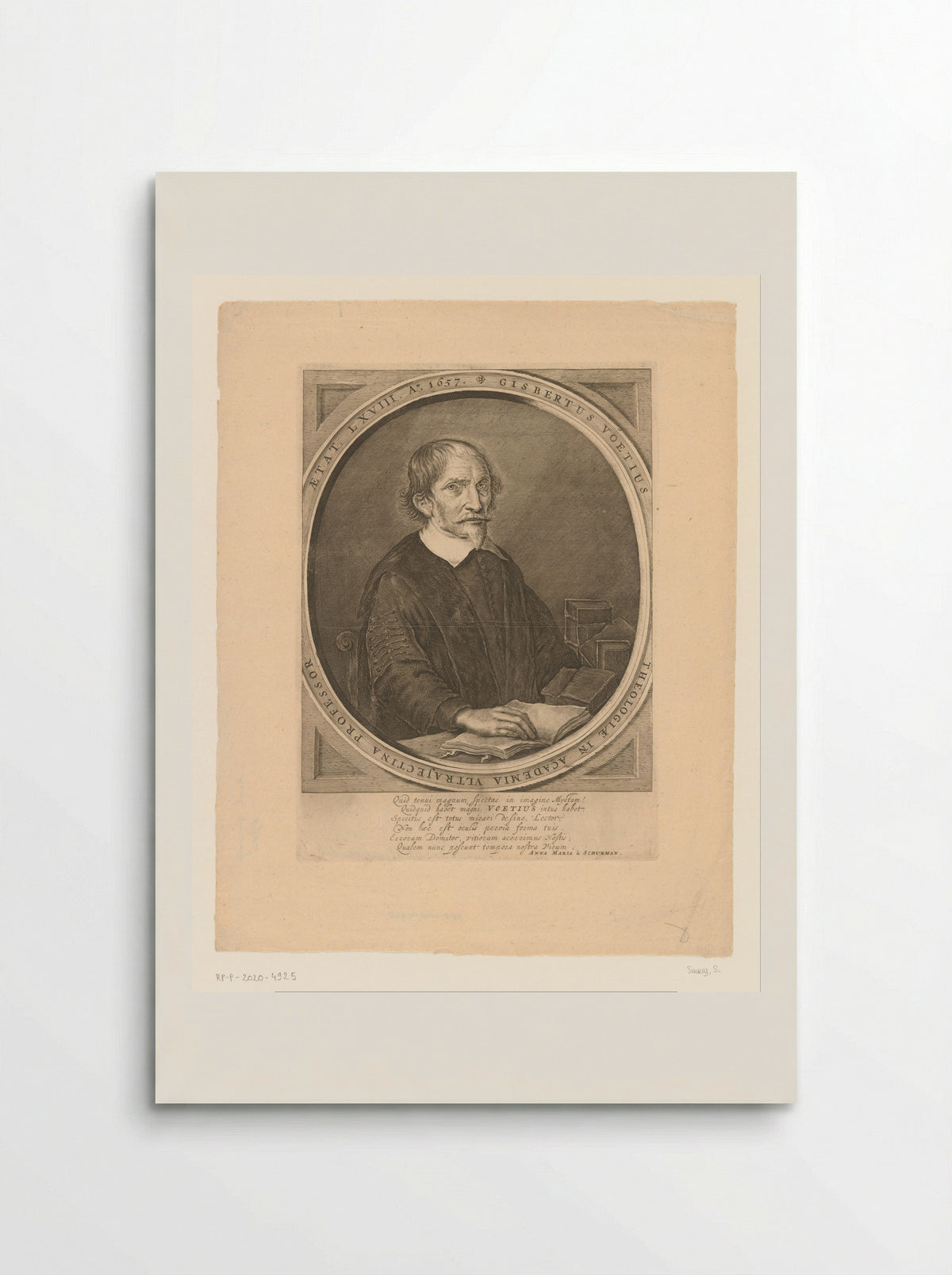 Portret van Gijsbert Voet op 68-jarige leeftijd - Salomon Savery - Poster