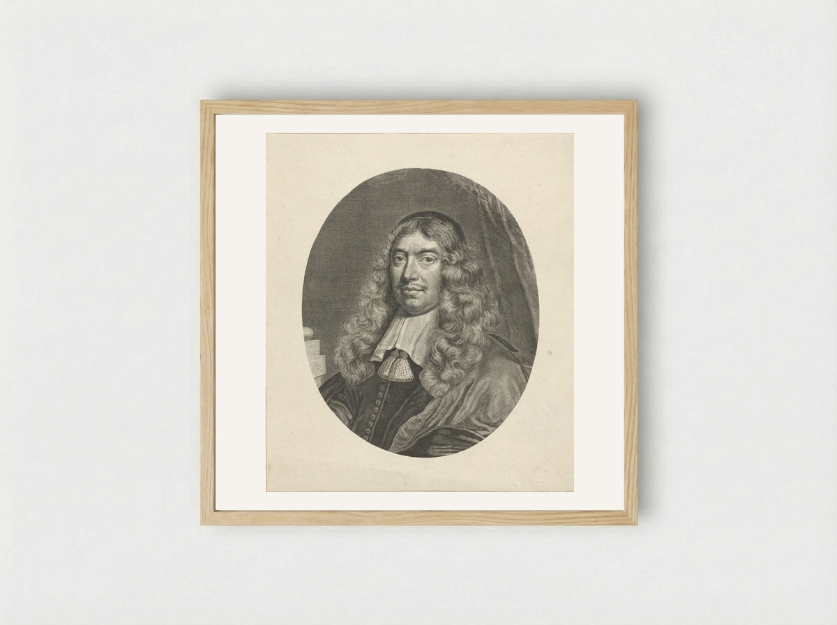 Portret van Gillis Valckenier op 50-jarige leeftijd - Theodor Matham - Framed Print Wood