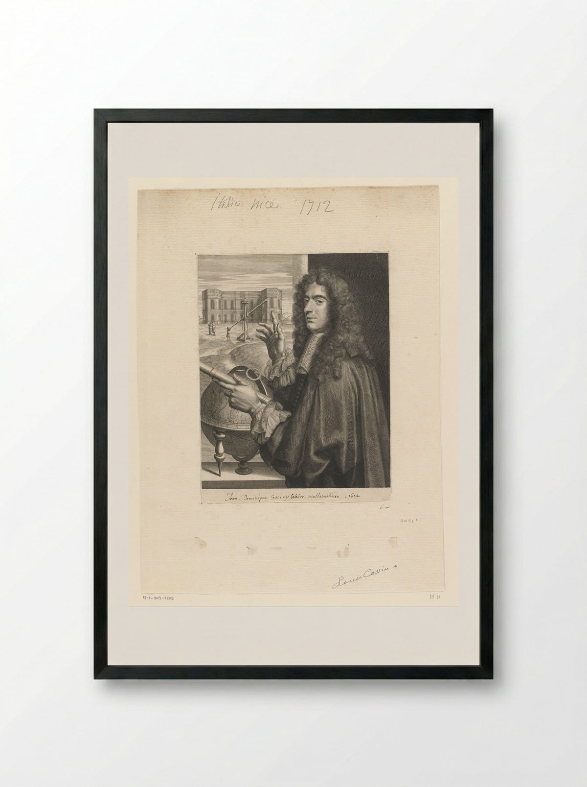 Portret van Giovanni Domenico Cassini - Louis Cossin - Framed Print Black