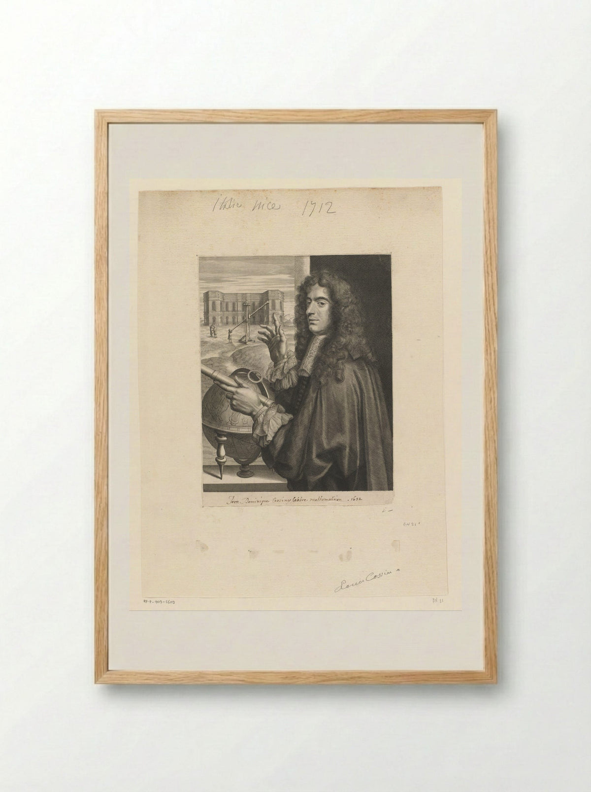 Portret van Giovanni Domenico Cassini - Louis Cossin - Framed Print Wood