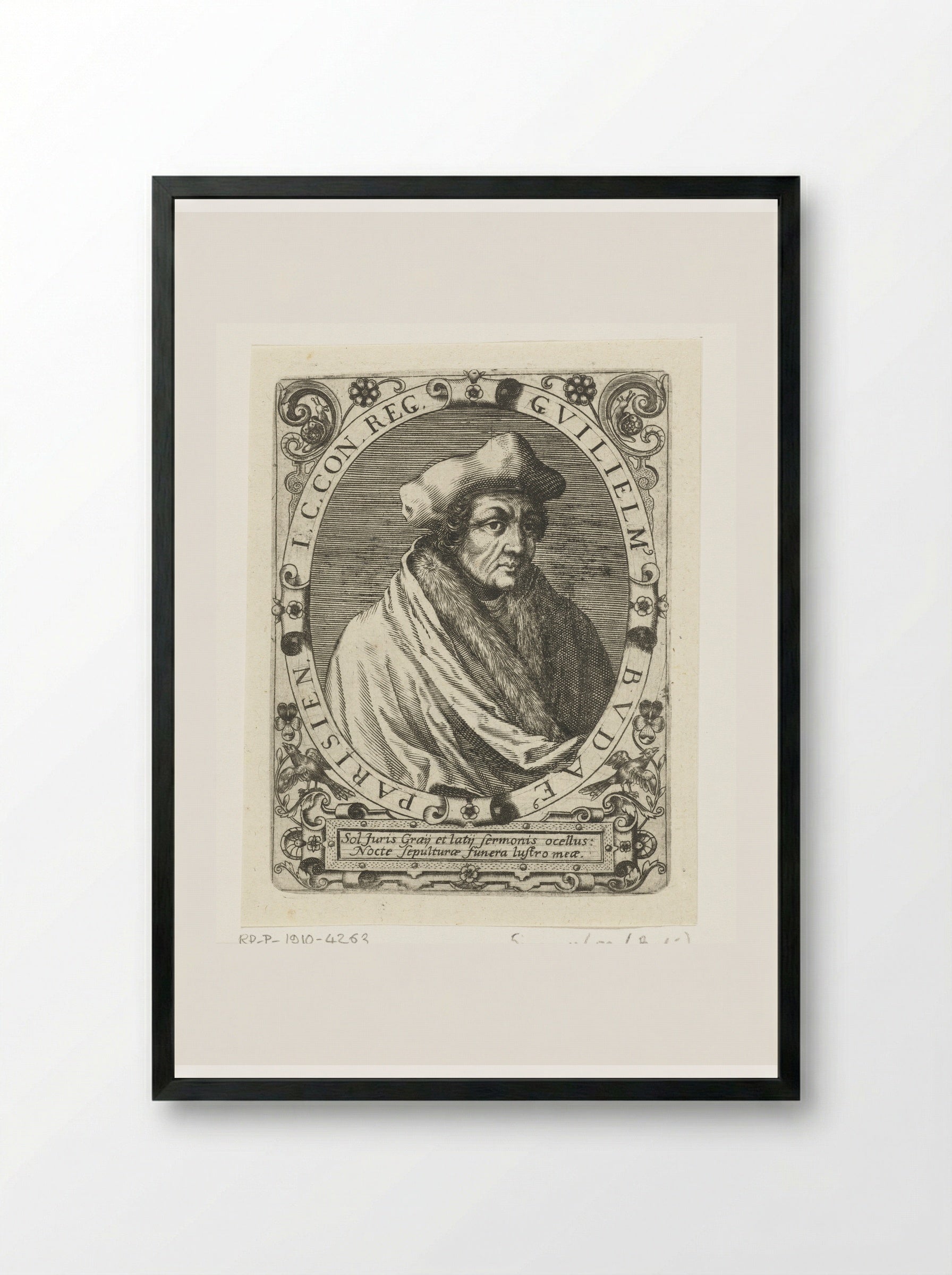 Portret van Guillaume Budé - Theodor de Bry - Framed Print Black