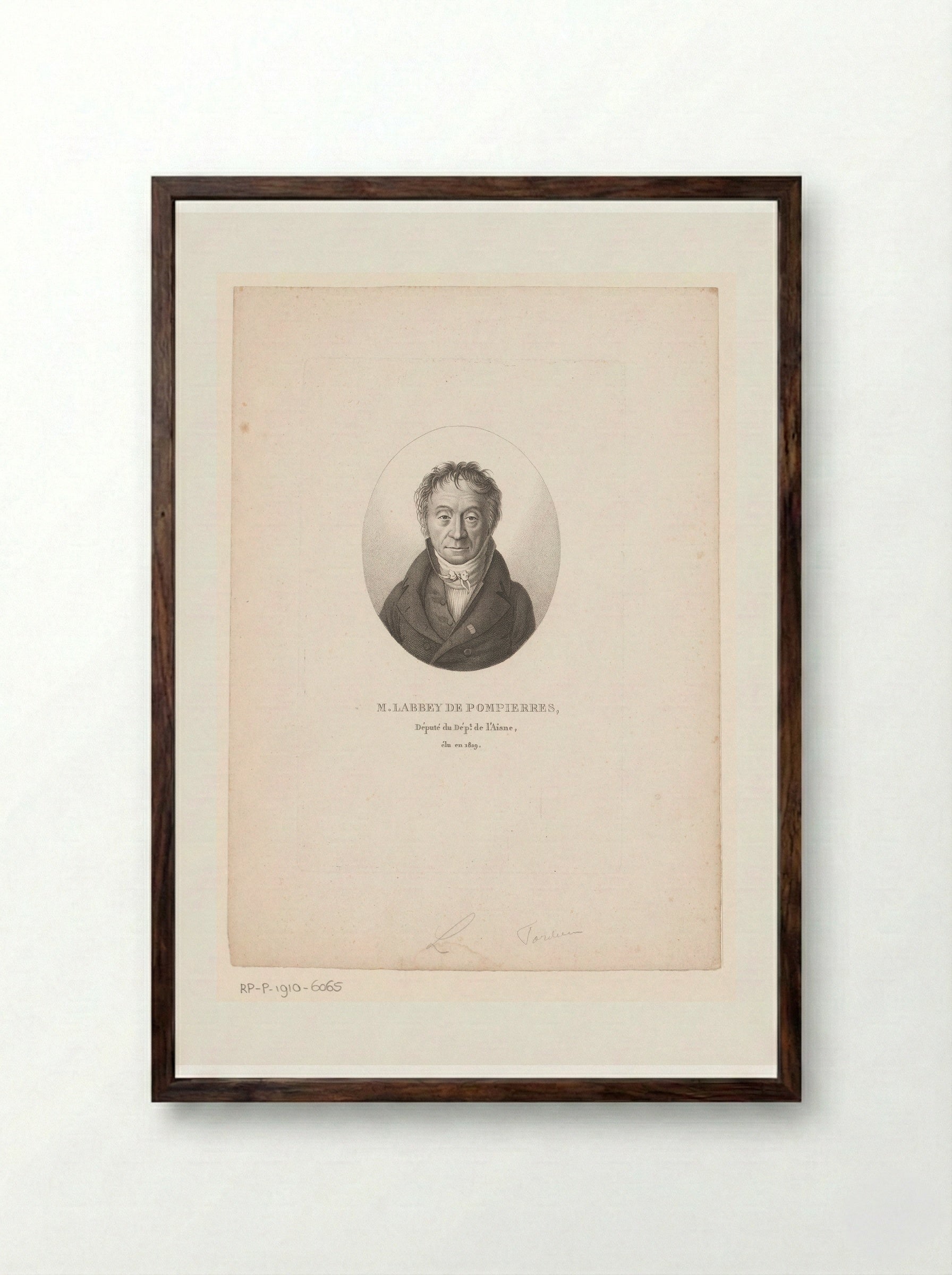 Portret van Guillaume-Xavier Labbey de Pompières - Ambroise Tardieu - Framed Print Dark Wood