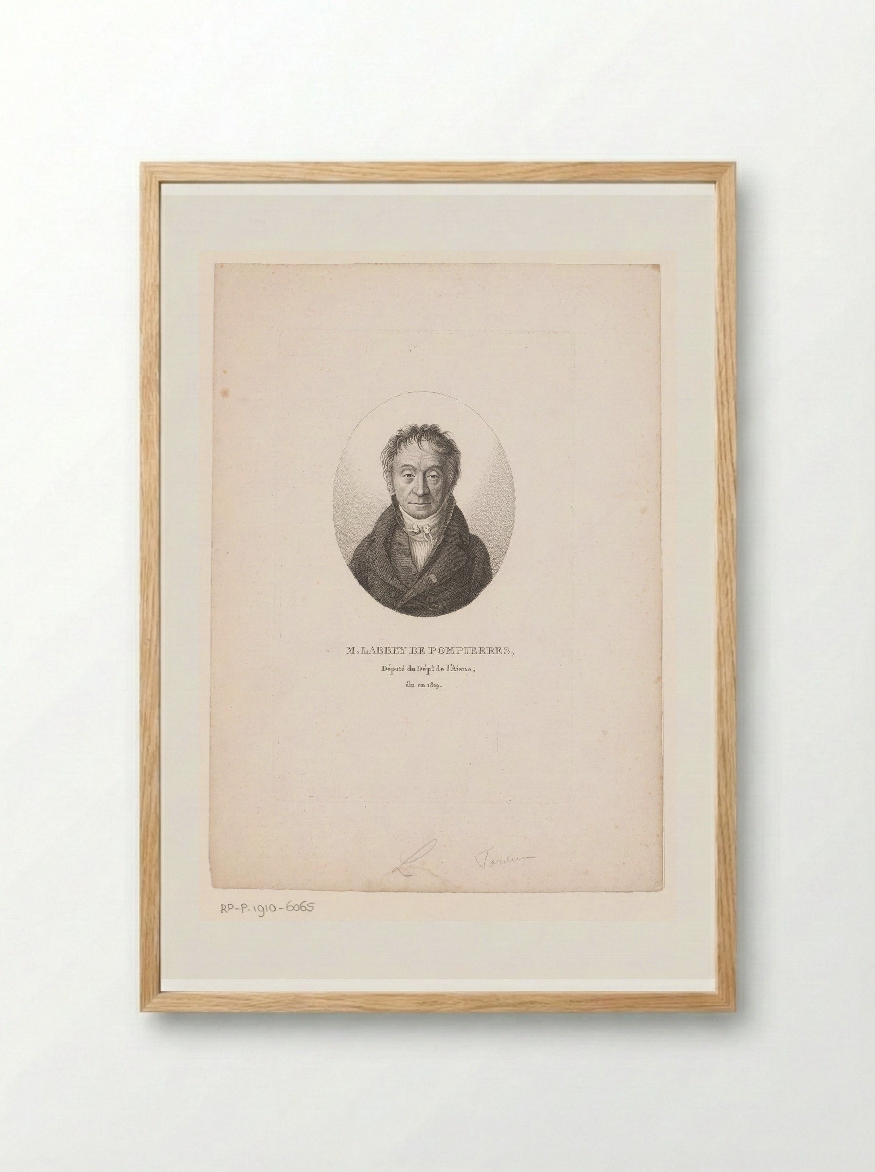 Portret van Guillaume-Xavier Labbey de Pompières - Ambroise Tardieu - Framed Print Wood