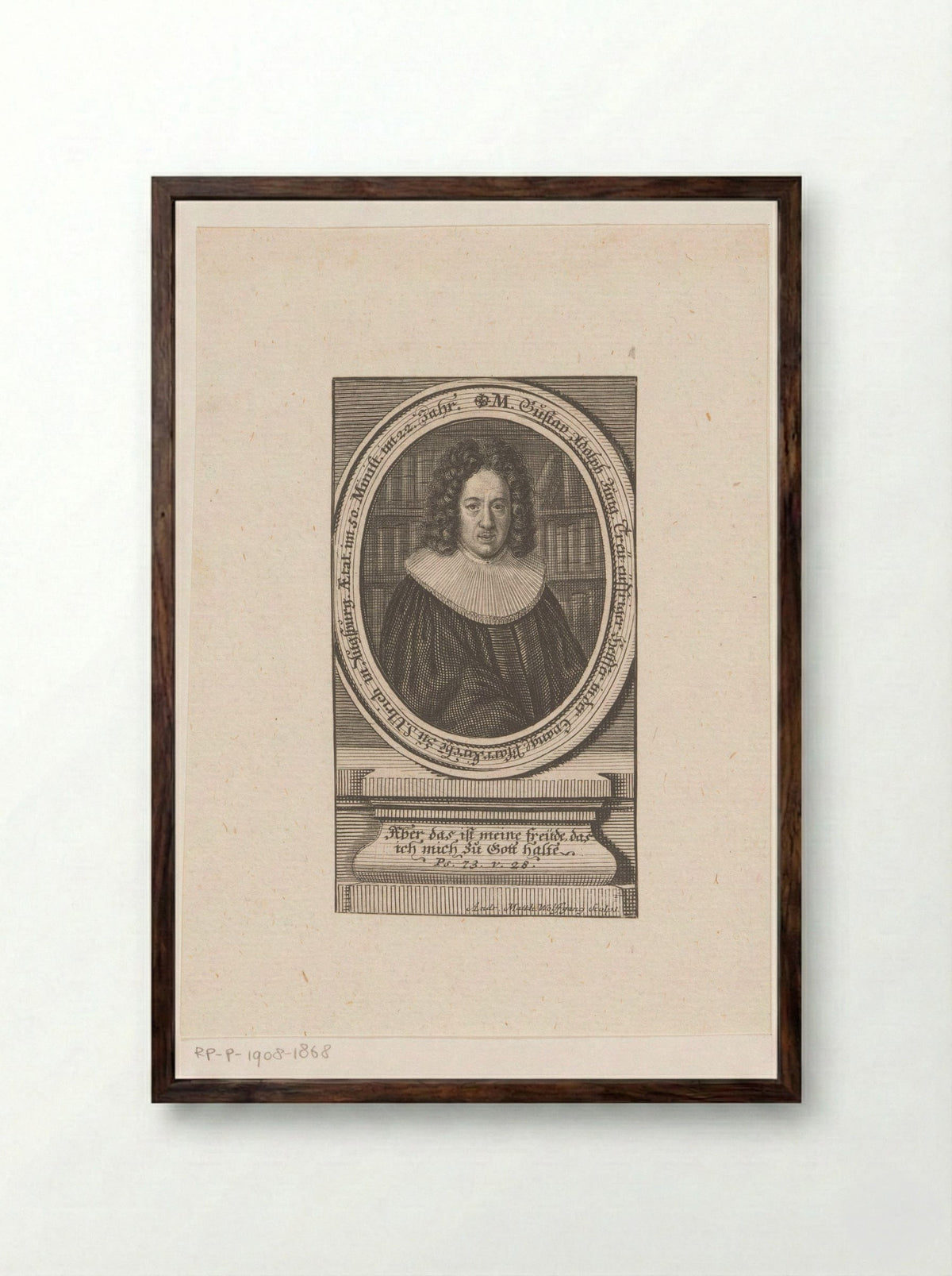 Portret van Gustav Adolph Jung - Andreas Matthäus Wolfgang - Framed Print Dark Wood