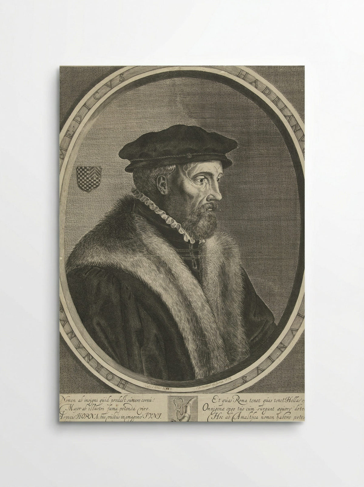 Portret van Hadrianus Junius - Cornelis Koning - Poster