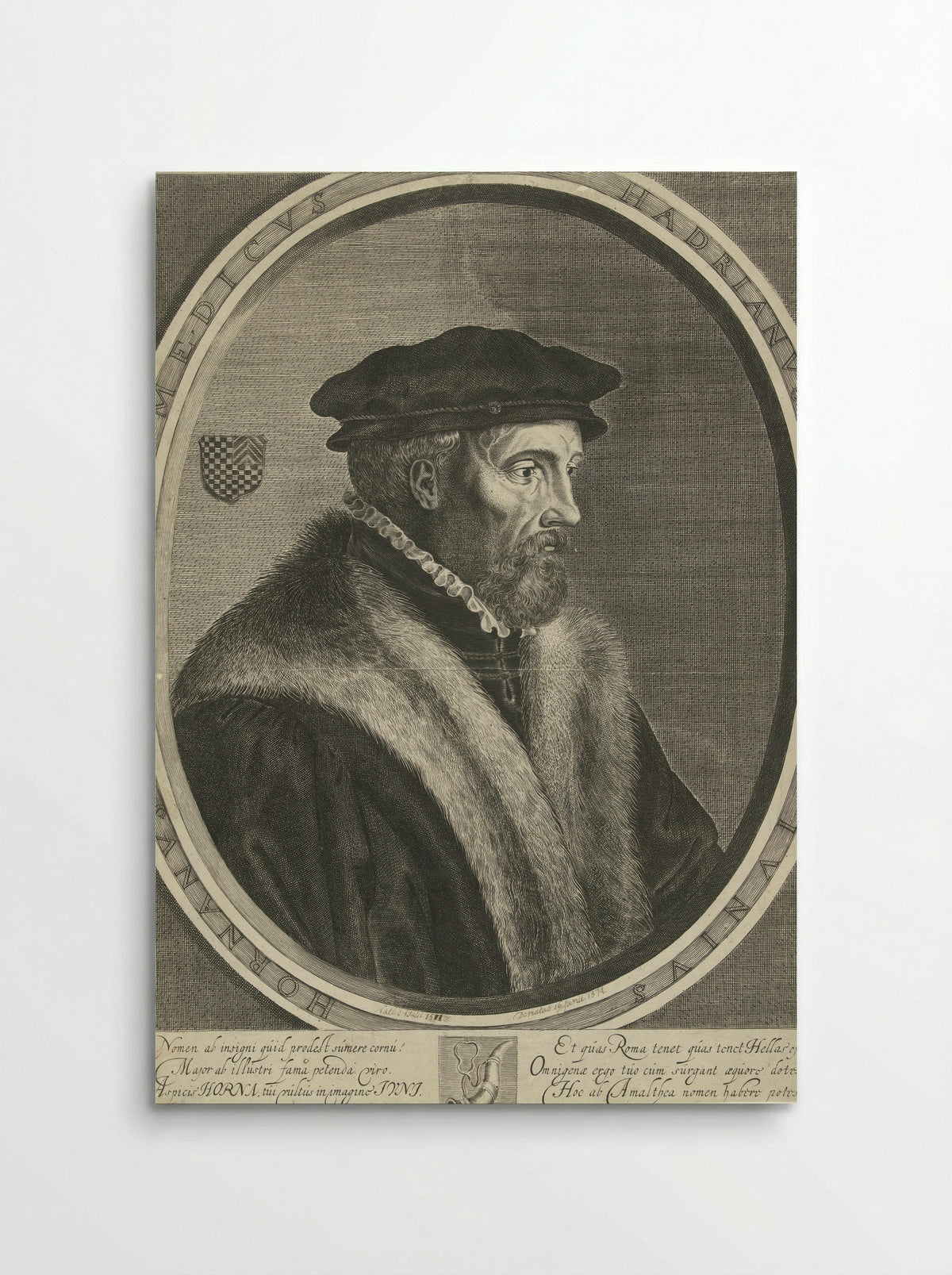 Portret van Hadrianus Junius - Cornelis Koning - Poster