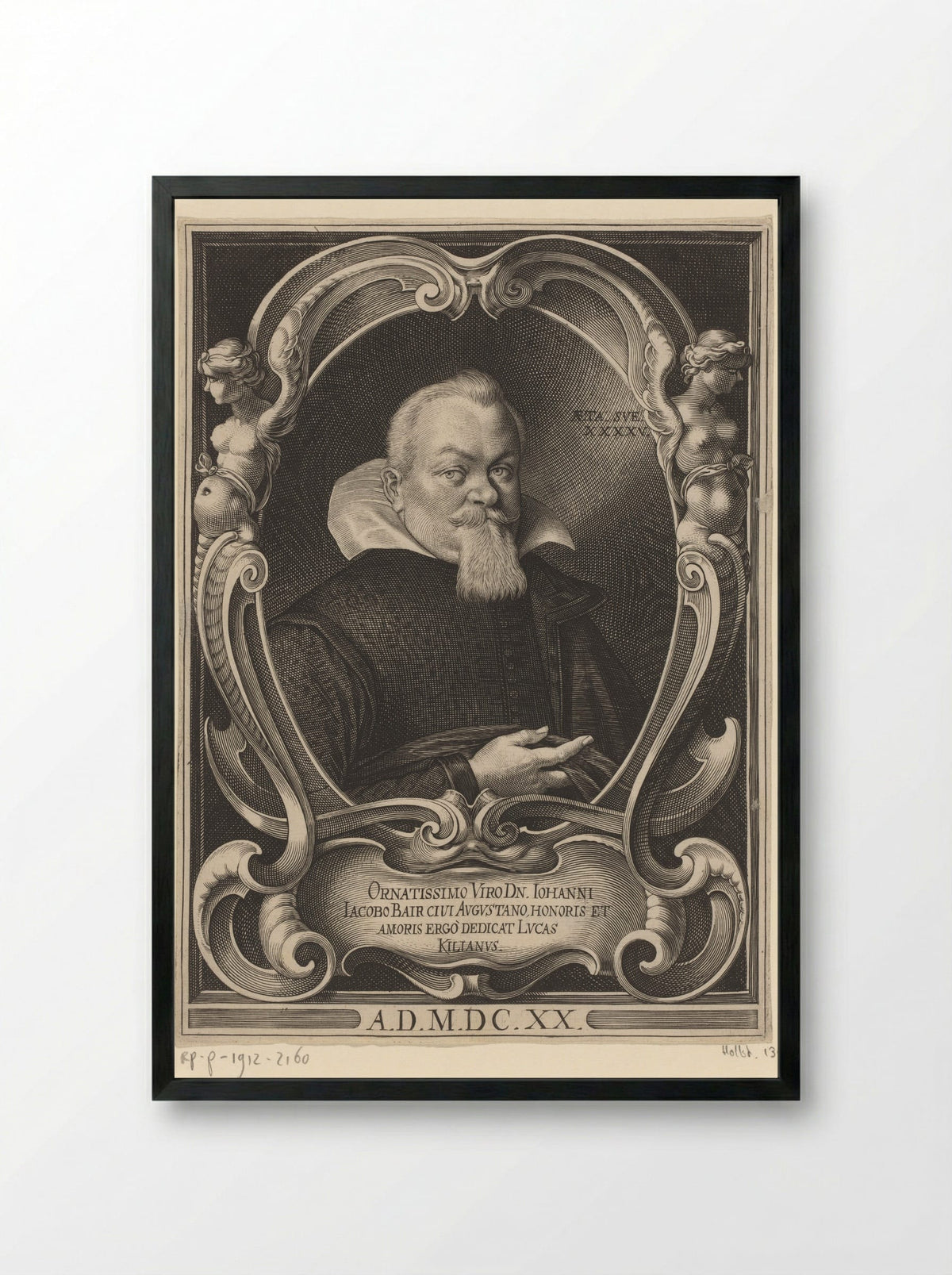 Portret van Hans Jacob Bair op 45-jarige leeftijd - Lucas Kilian - Framed Print Black