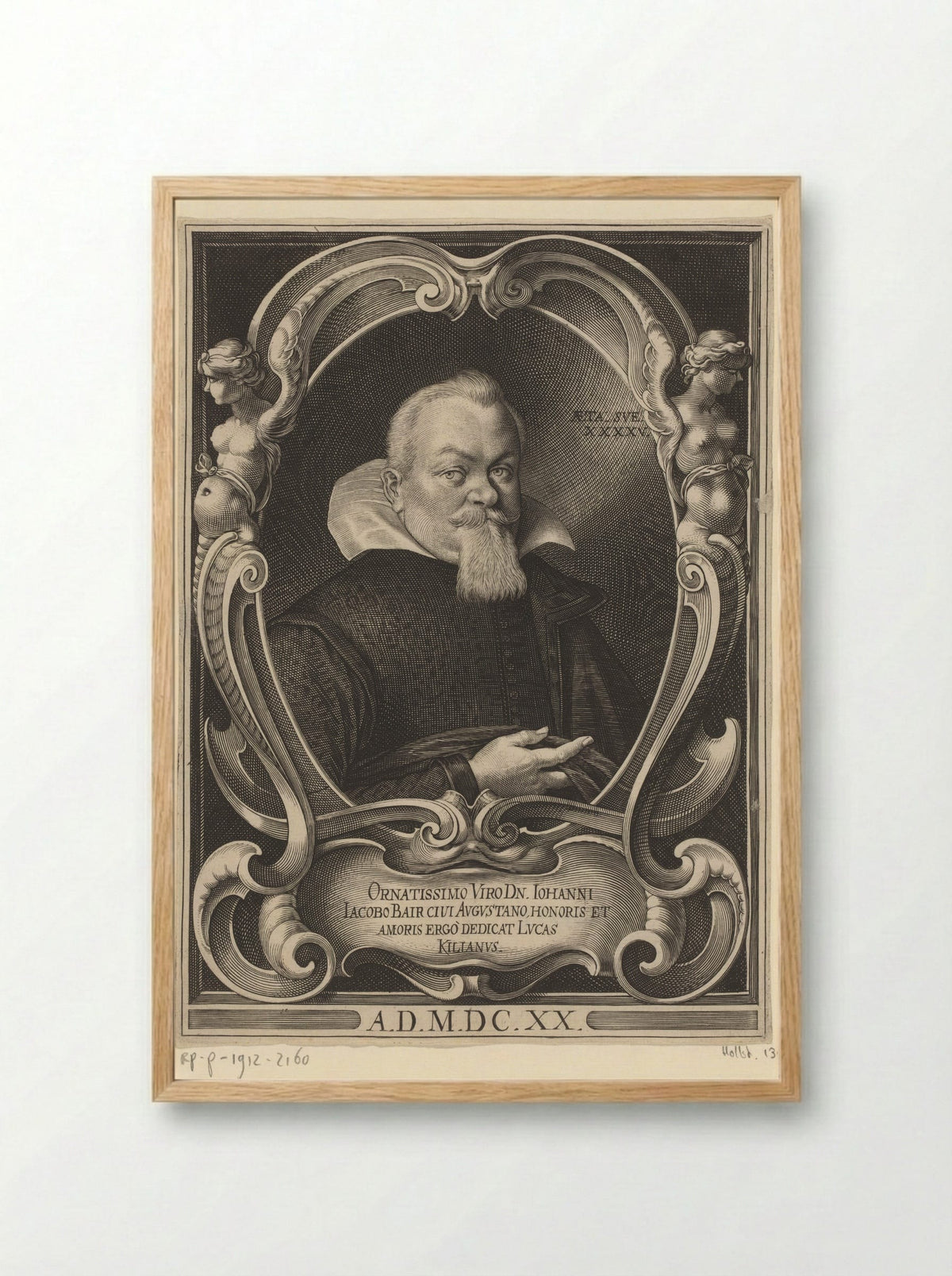 Portret van Hans Jacob Bair op 45-jarige leeftijd - Lucas Kilian - Framed Print Wood