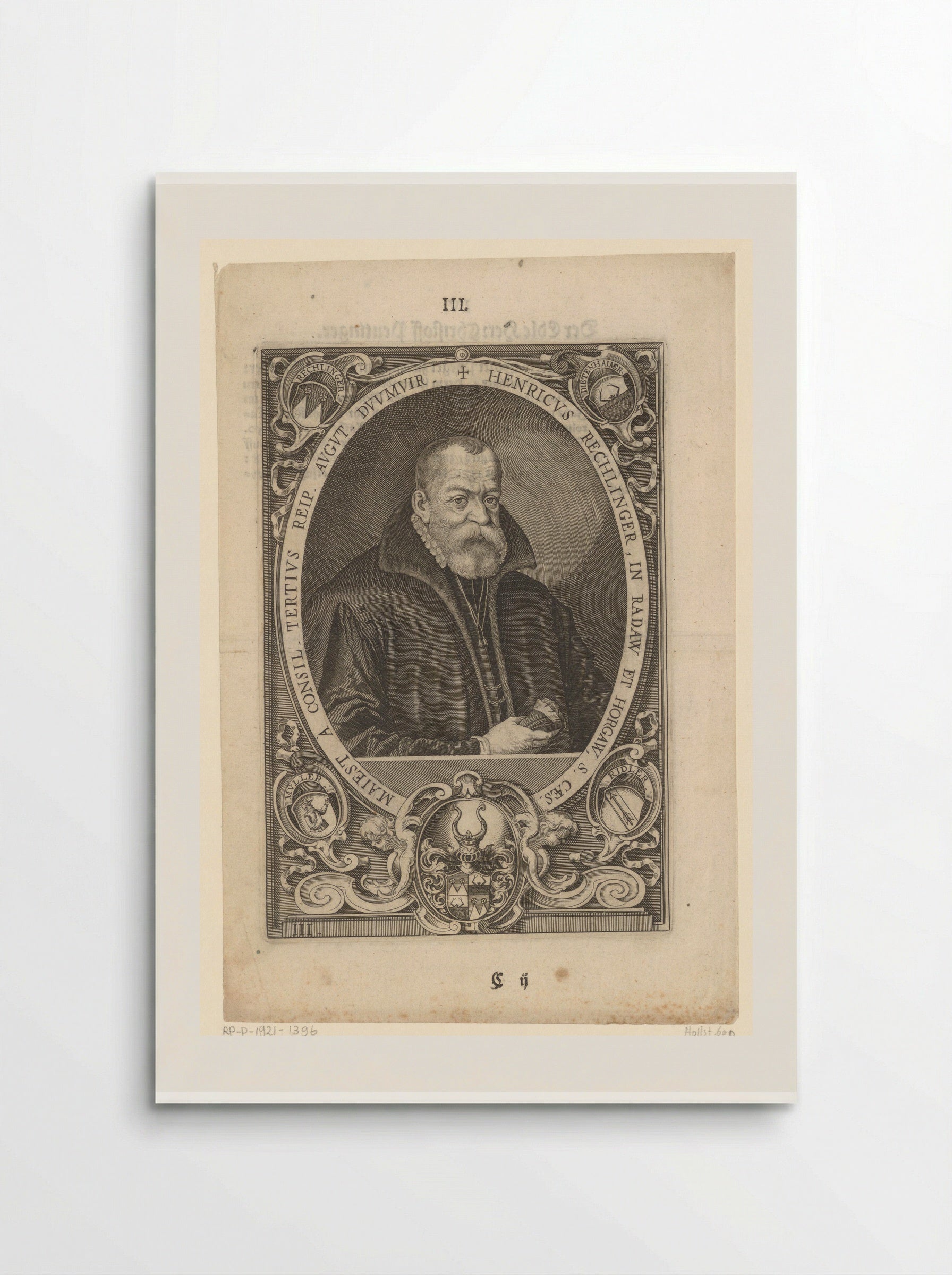 Portret van Heinrich Rehlinger - Lucas Kilian - Poster