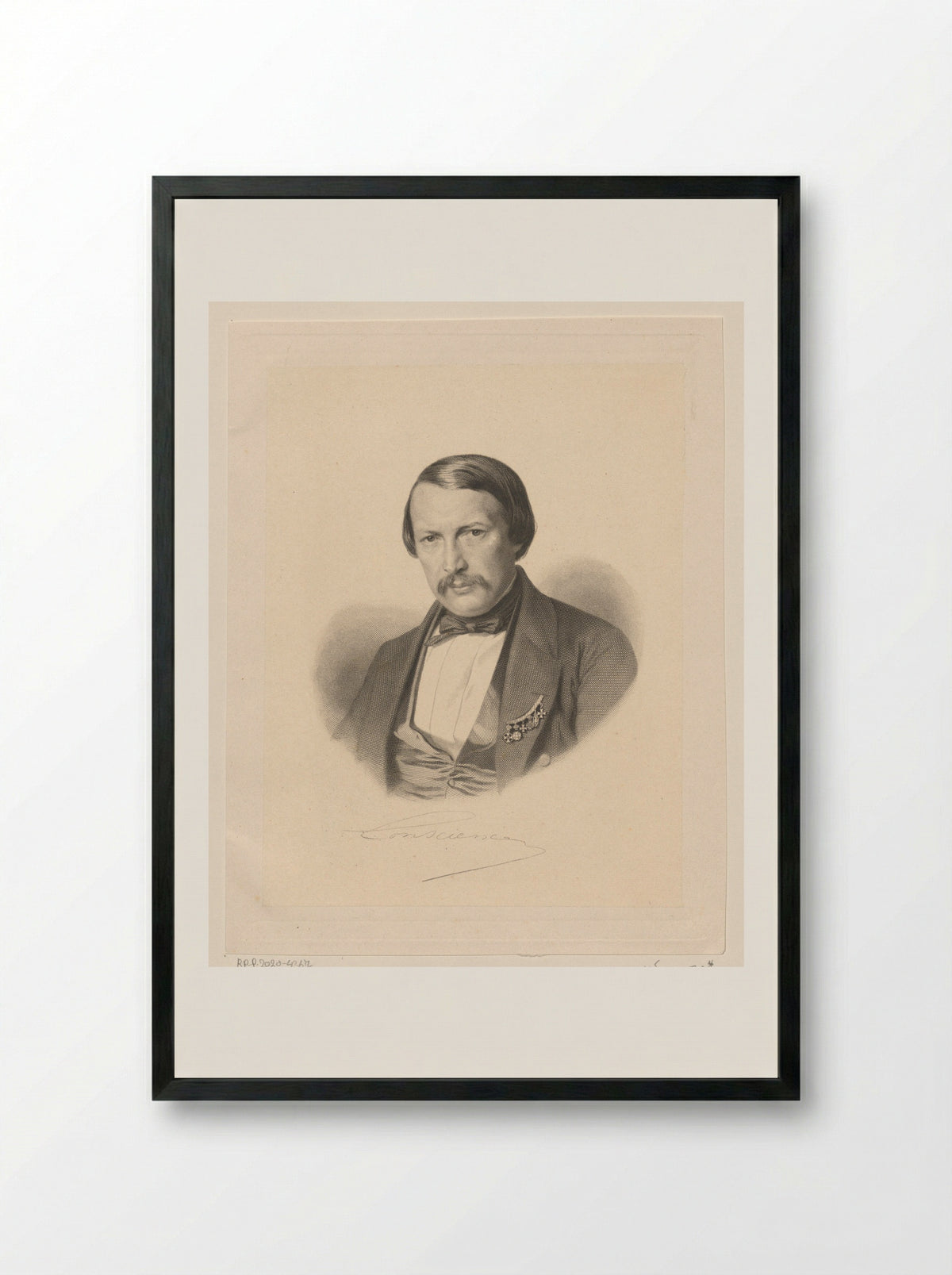 Portret van Hendrik Conscience - Joseph Franck - Framed Print Black
