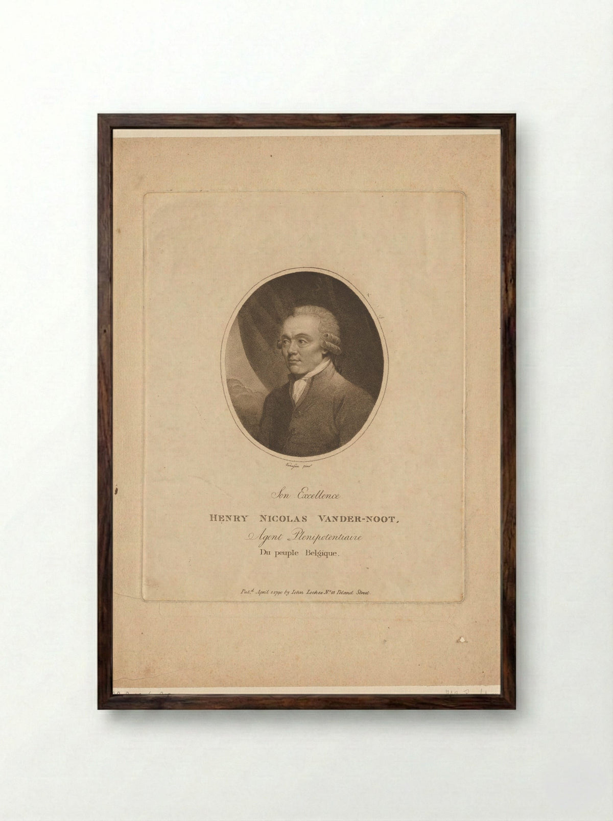 Portret van Hendrik Karel Nicolaas van der Noot - Edmund Scott - Framed Print Dark Wood