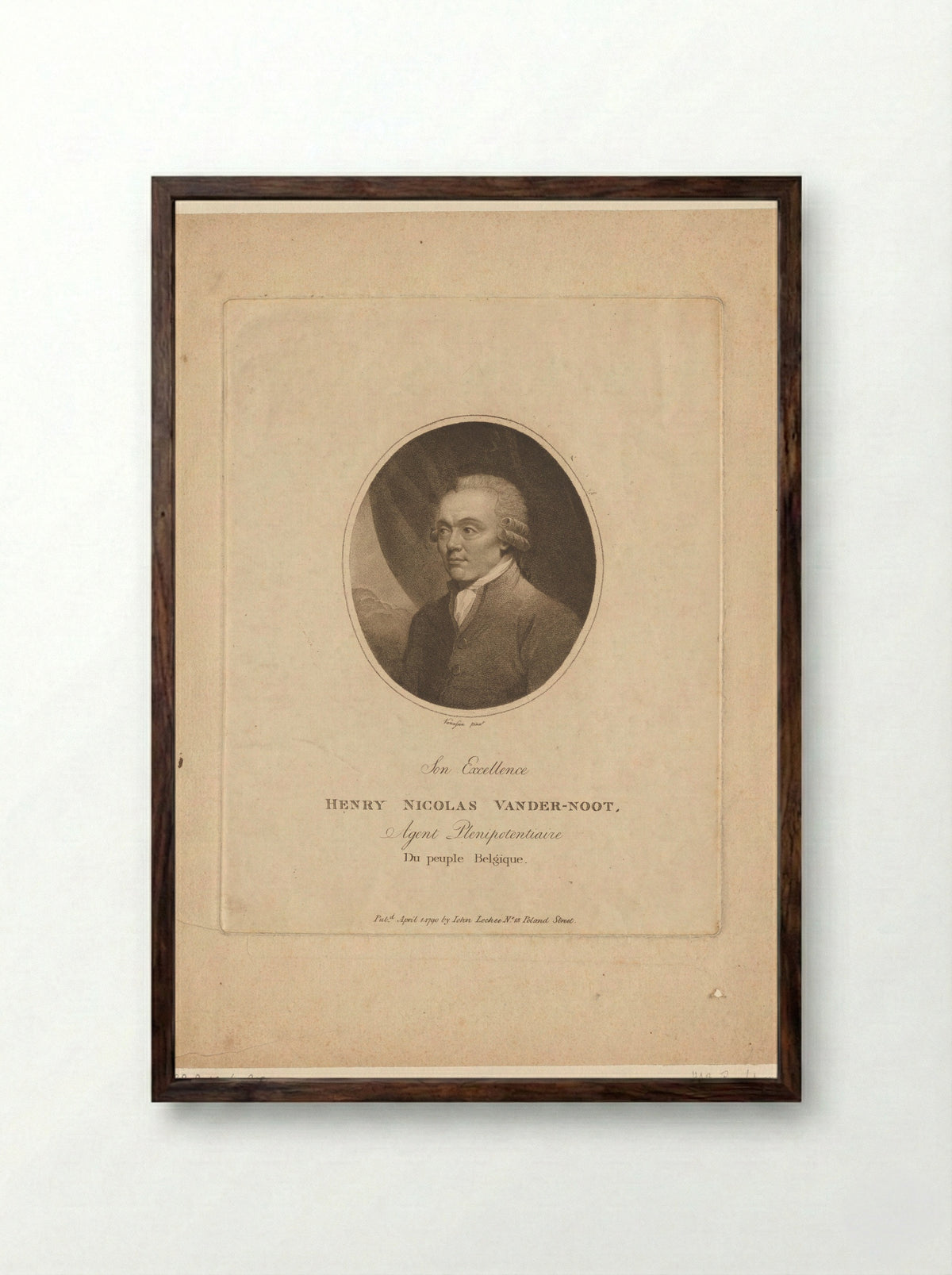 Portret van Hendrik Karel Nicolaas van der Noot - Edmund Scott - Framed Print Dark Wood