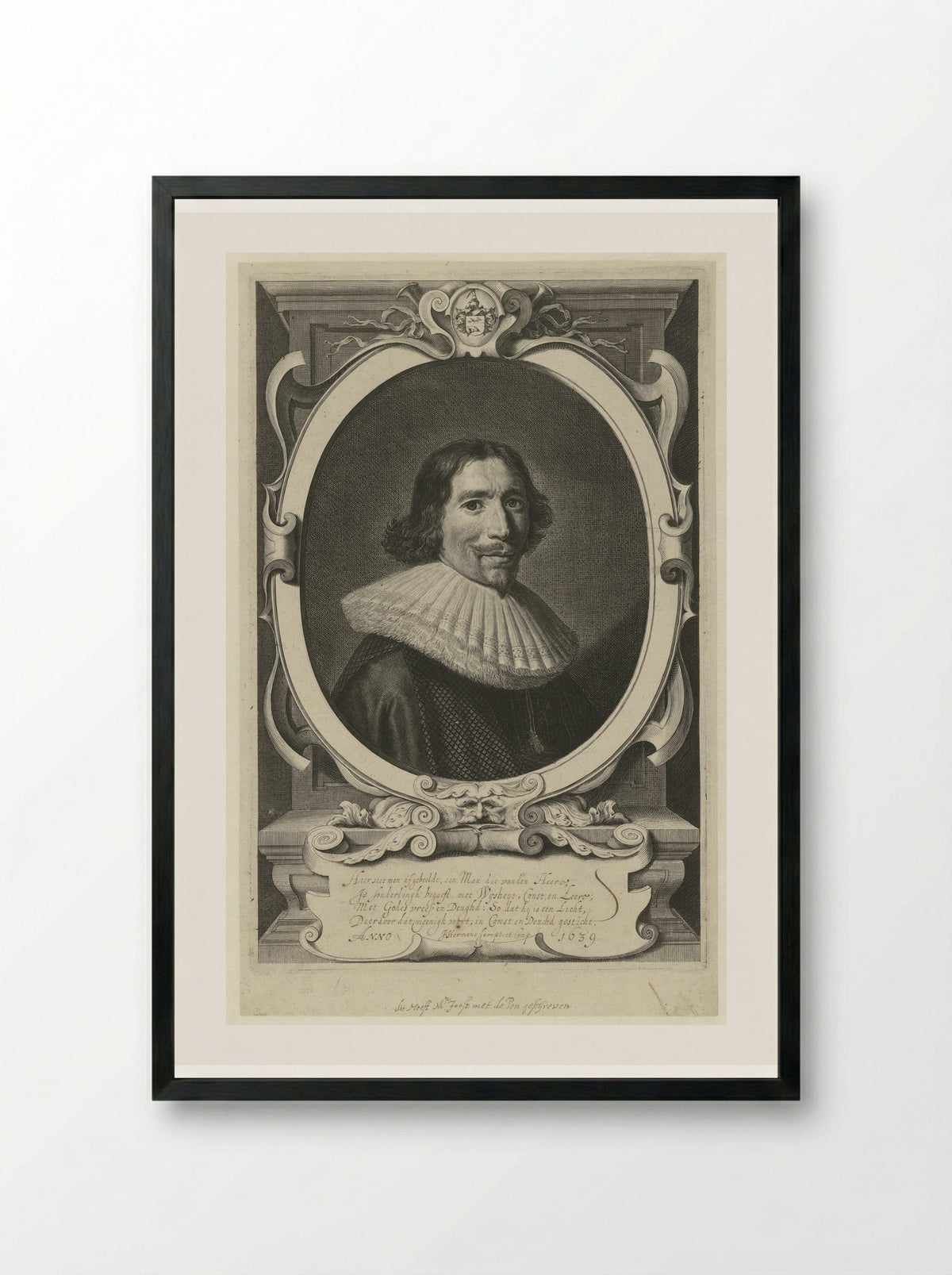 Portret van Hendrik Meurs - Theodor Matham - Framed Print Black