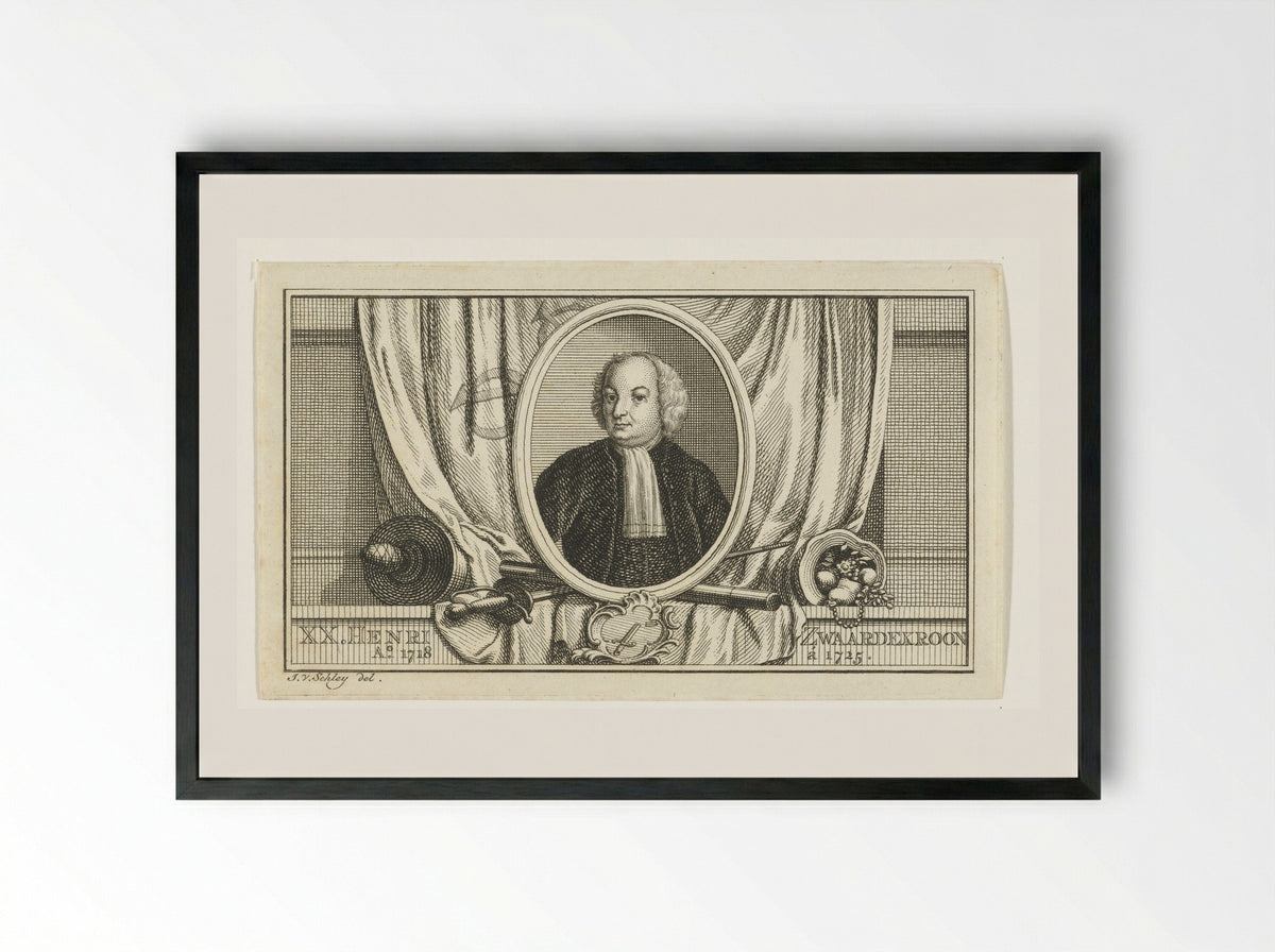 Portret van Hendrik Swaardecroon - Pieter de Hondt - Framed Print Black