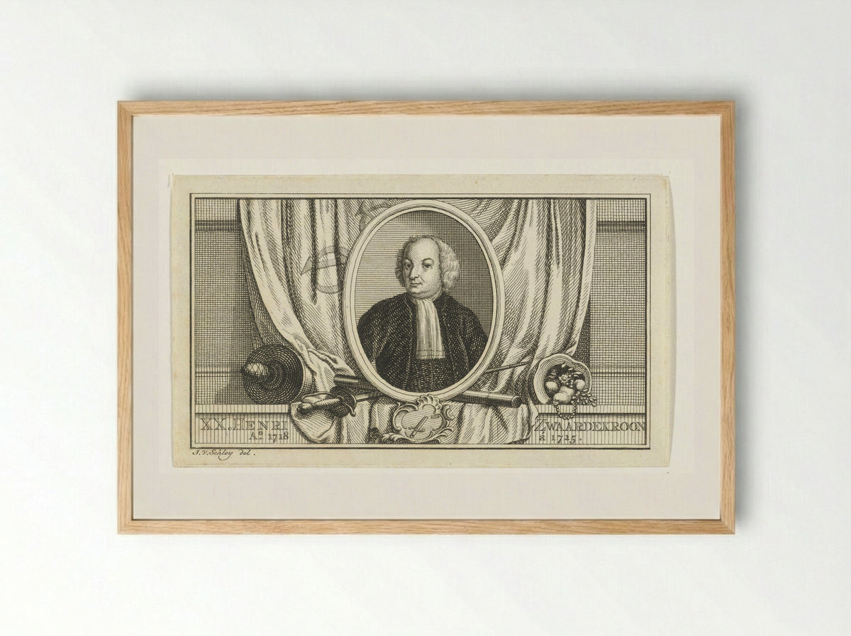 Portret van Hendrik Swaardecroon - Pieter de Hondt - Framed Print Wood