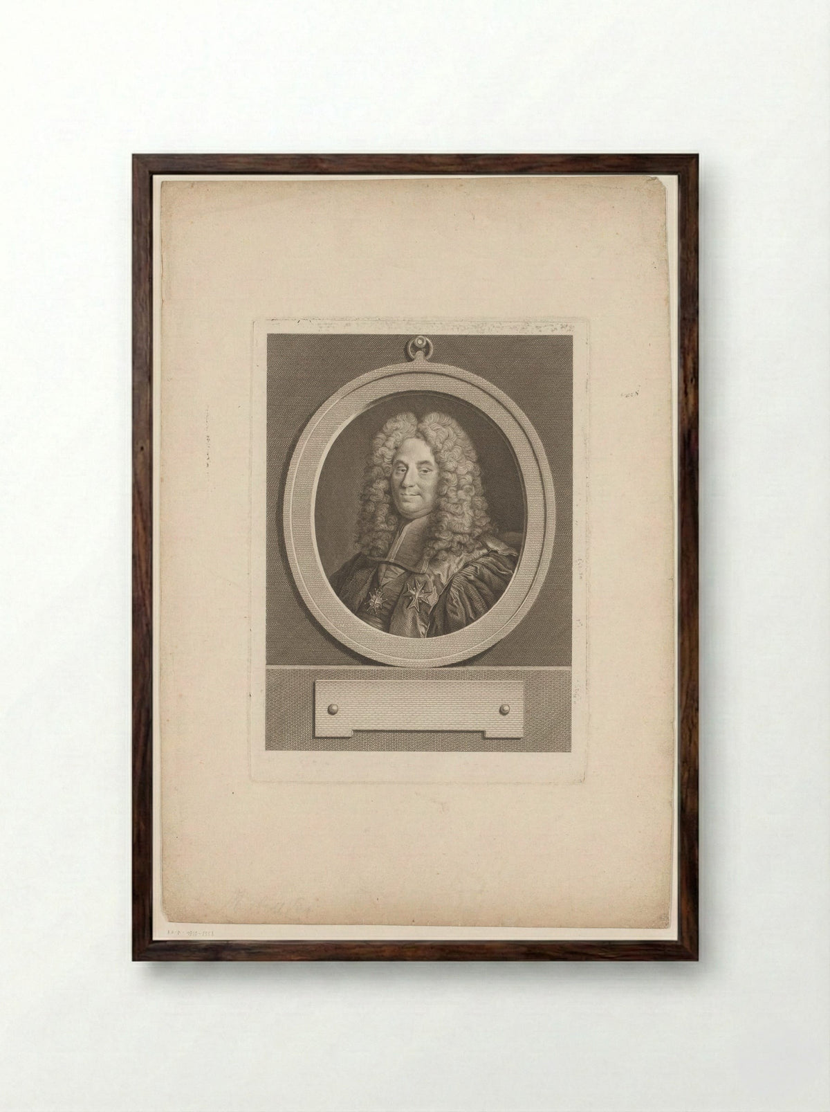 Portret van Henri François d'Aguesseau - Pierre Maloeuvre - Framed Print Dark Wood