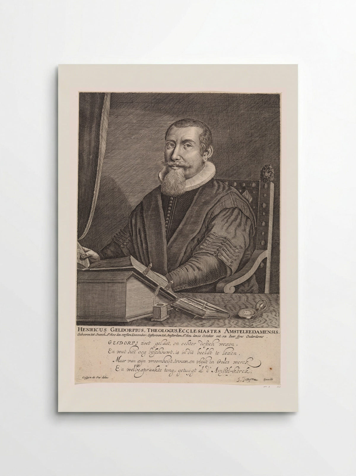 Portret van Henricus Geldorp - Crispijn van de Passe (II) - Poster