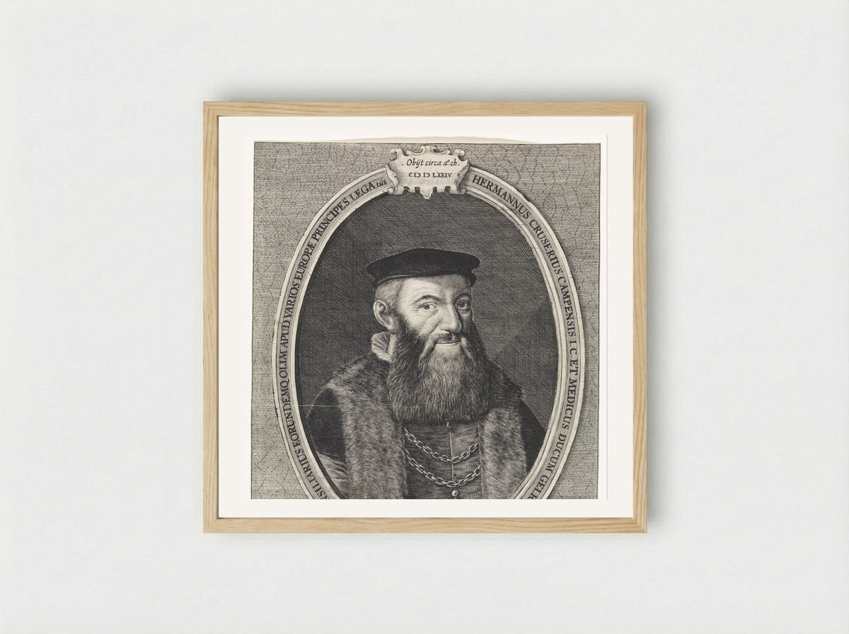 Portret van Herman Cruser - Crispijn van de Passe (II) - Framed Print Wood