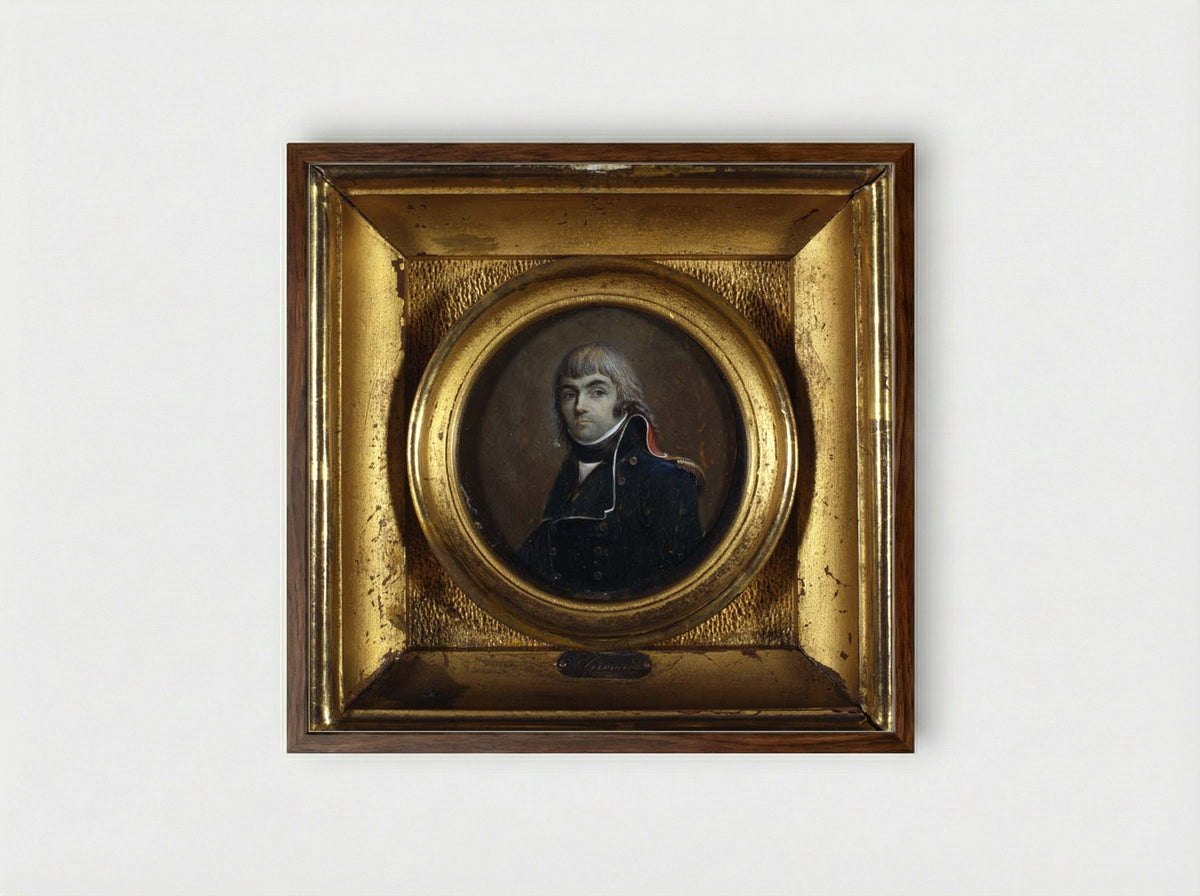 Portret van Herman Willem Daendels - Petrus Groenia - Framed Print Dark Wood